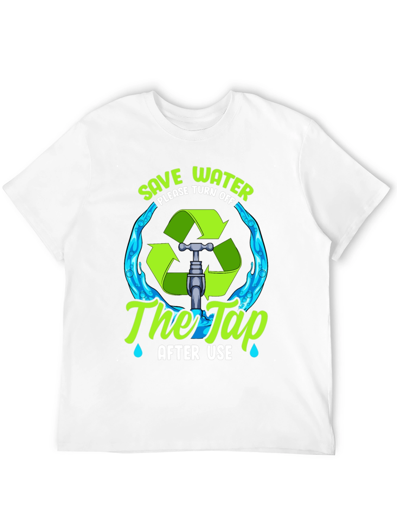 Black Save Water T-Shirt: Eco-Friendly Design view 12