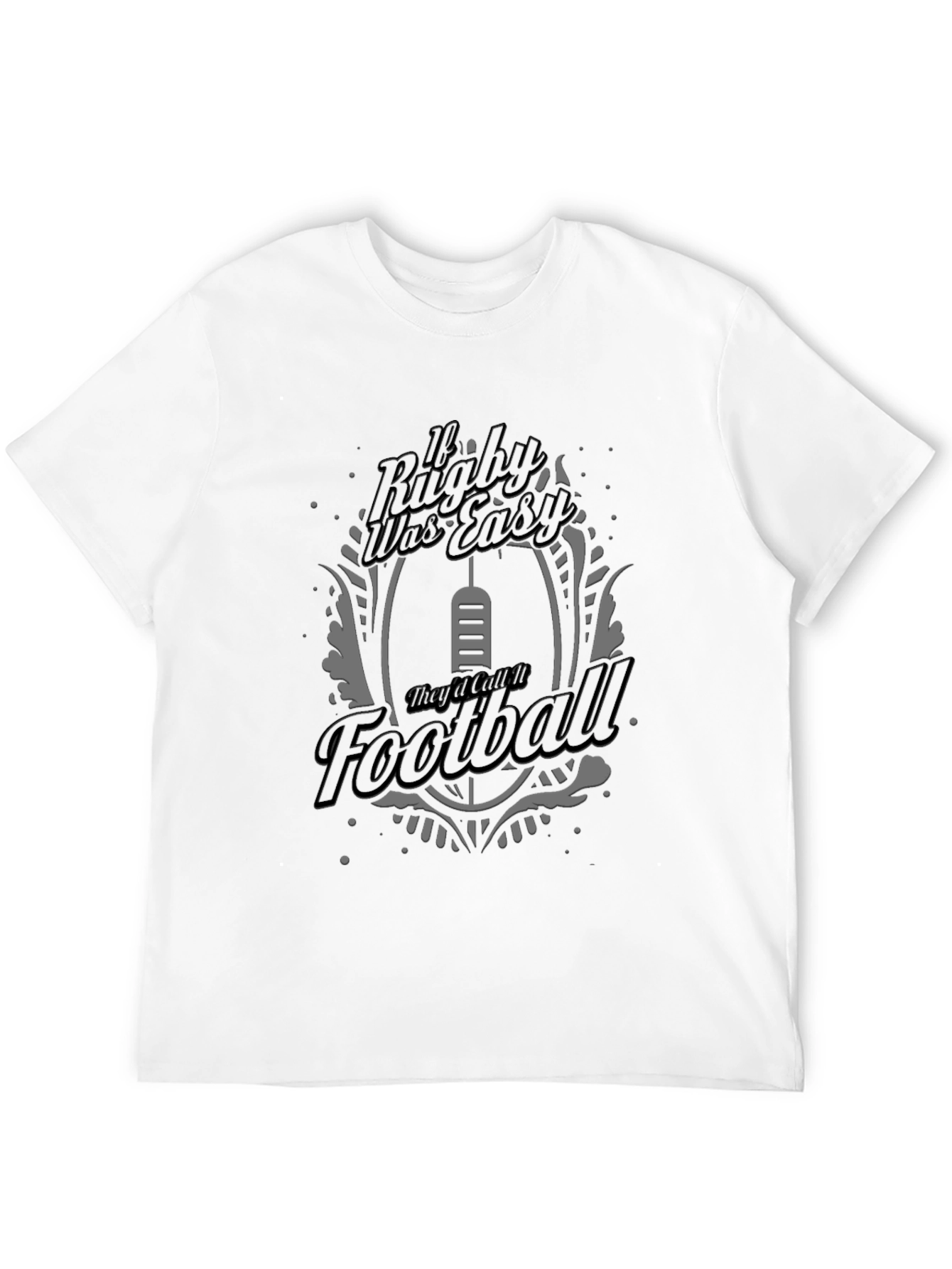 Black Rugby vs Football Graphic T-Shirt view 12