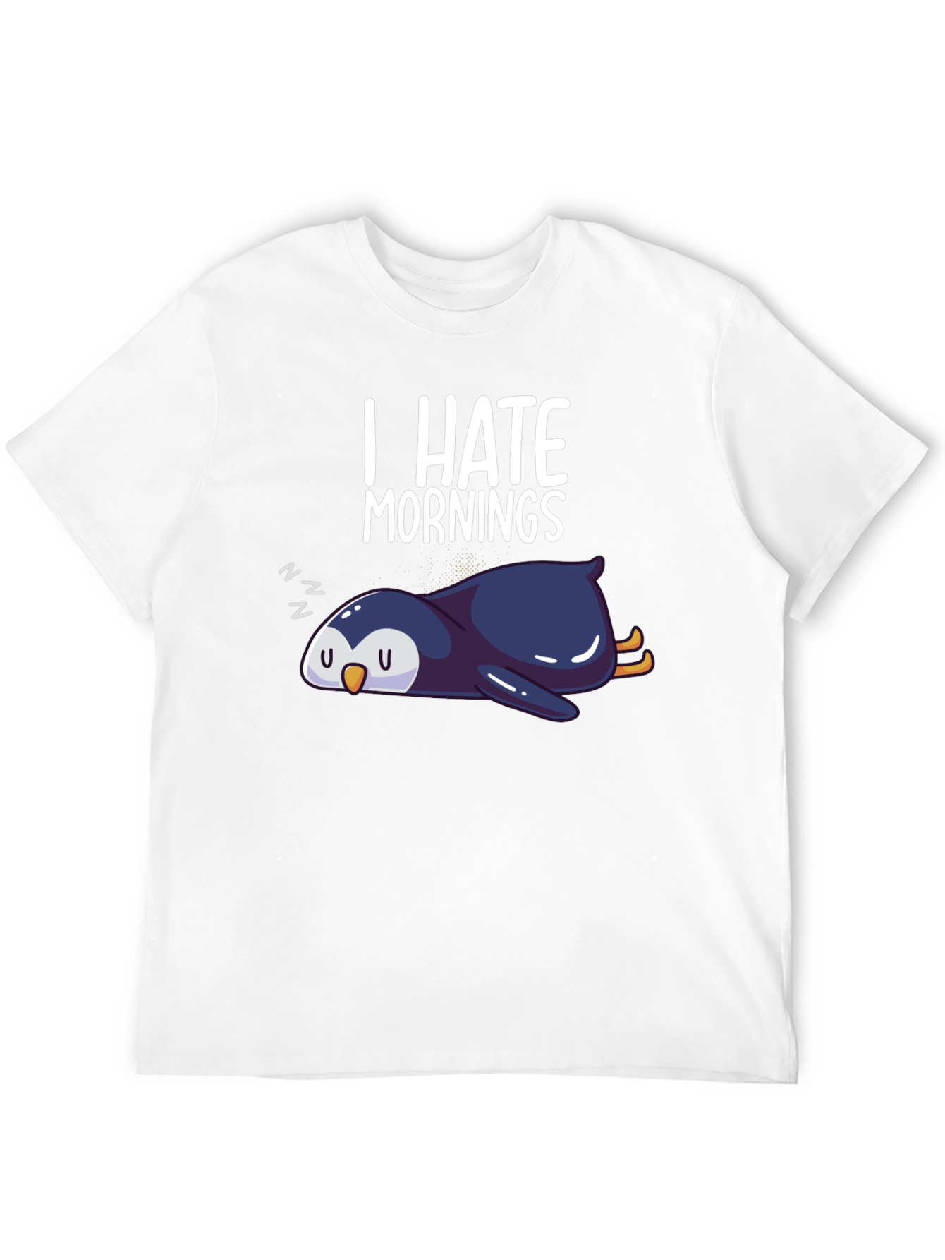 Black I Hate Mornings Penguin Graphic Tee - Black view 12