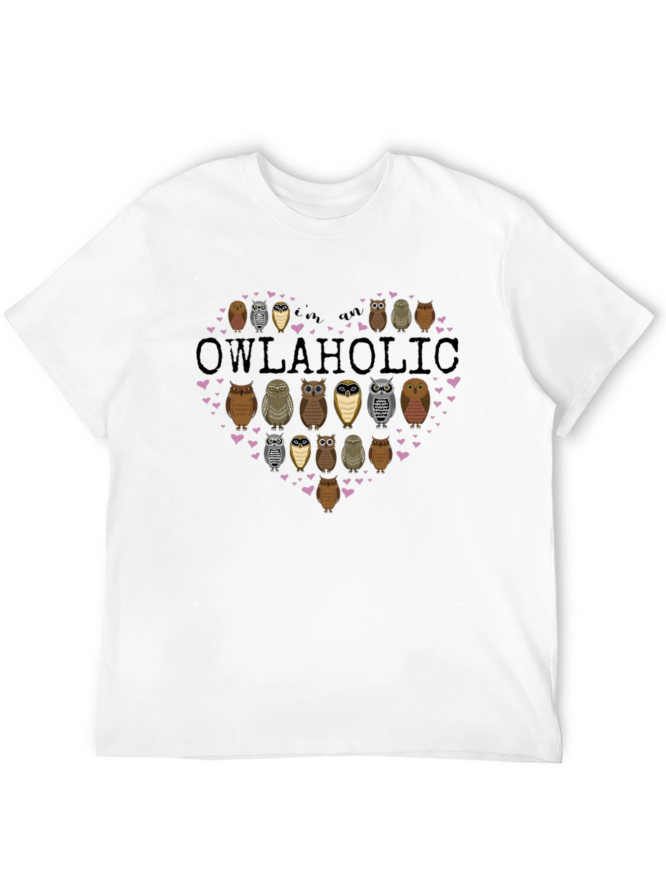 Black Owlaholic T-Shirt - Owl Lover Gift view 12