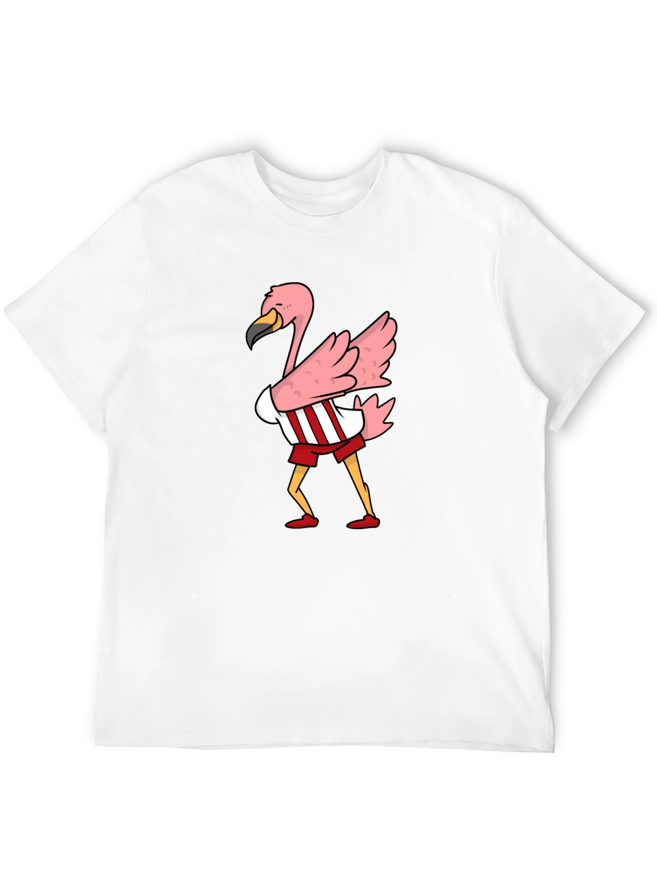 Black Flamingo Cartoon Graphic T-Shirt view 12