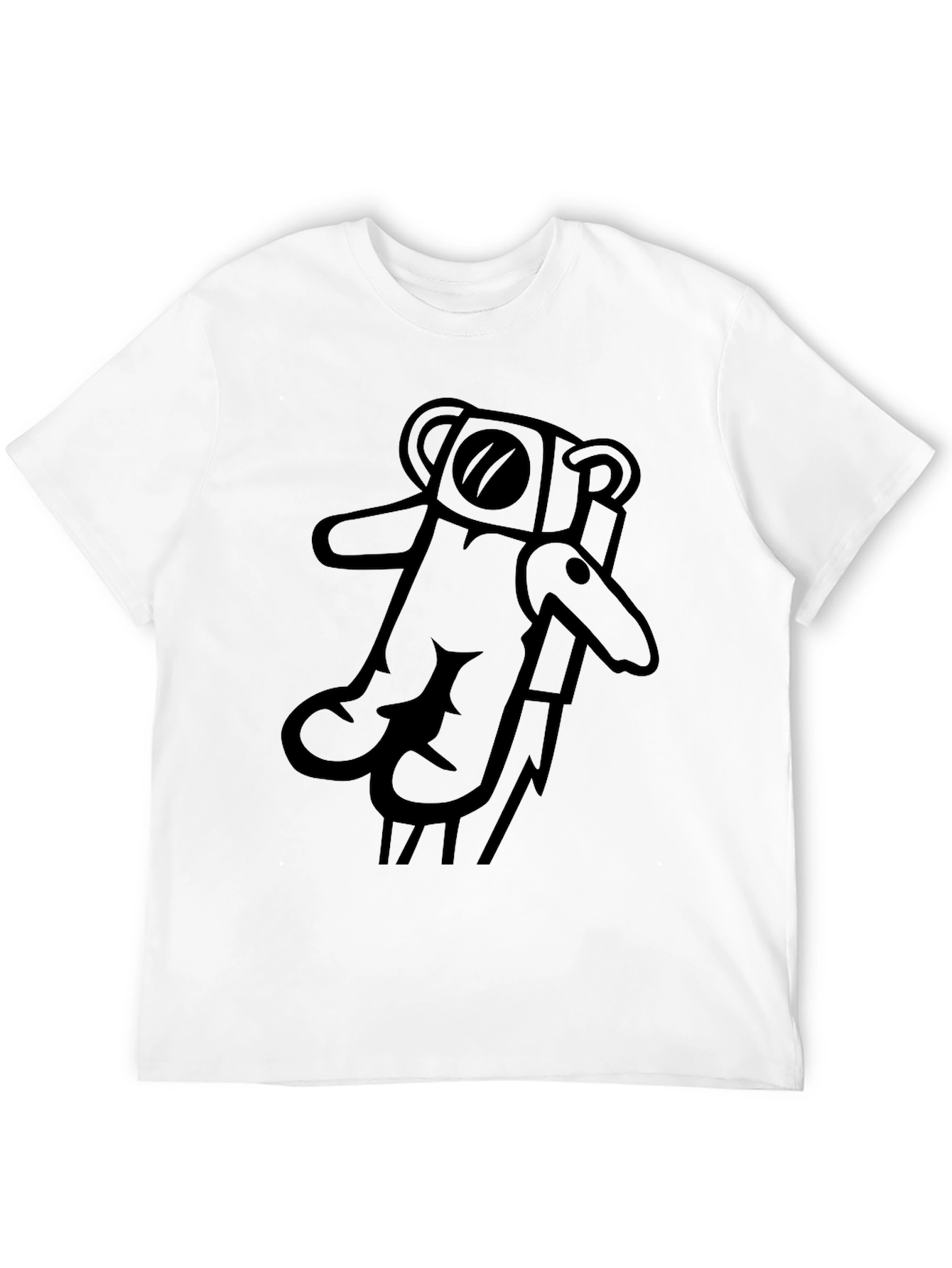 Black Astronaut Bear Graphic Tee - Soft Cotton Black T-Shirt view 12