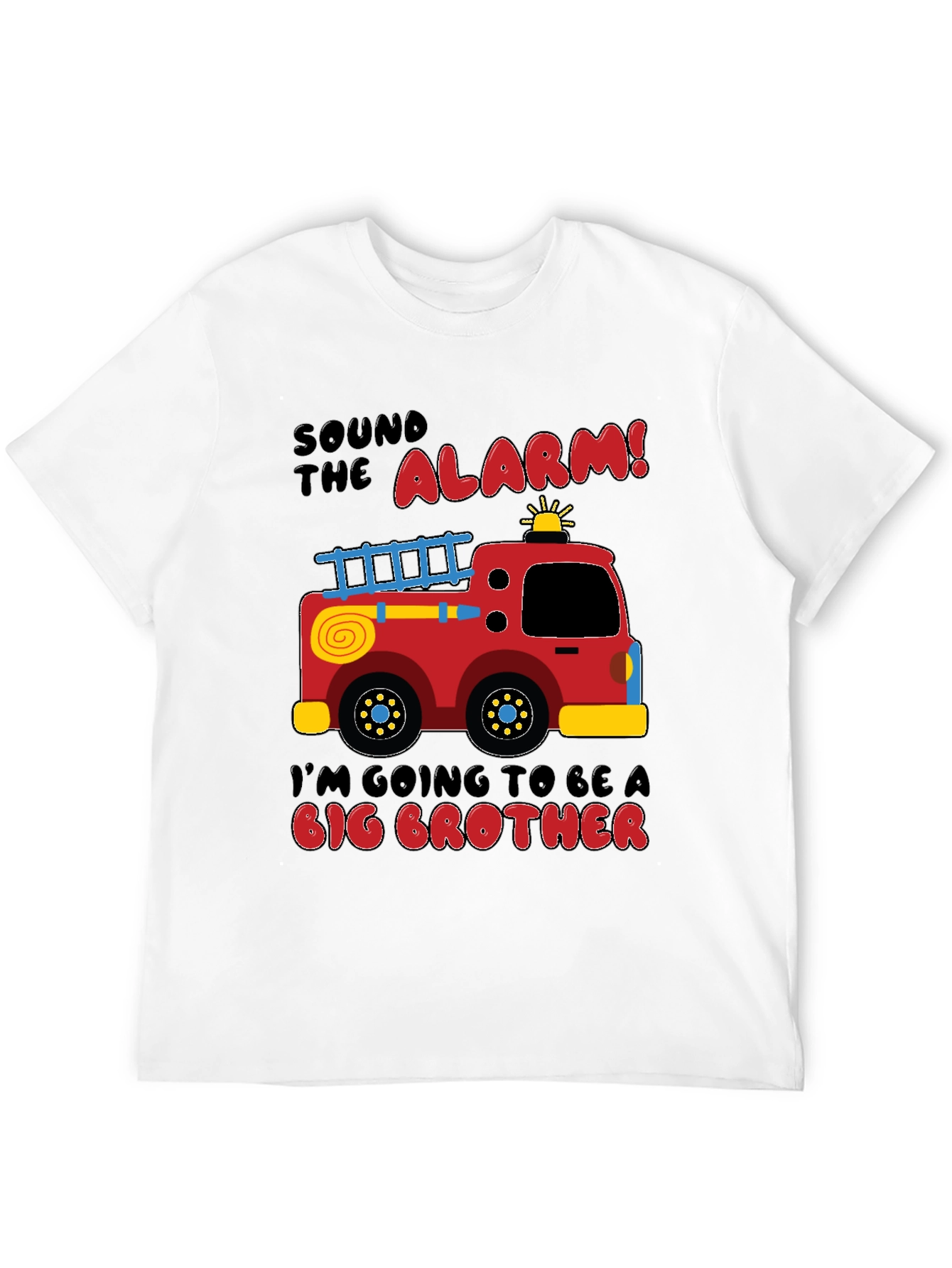 Black Big Brother Firetruck Announcement T-Shirt view 12