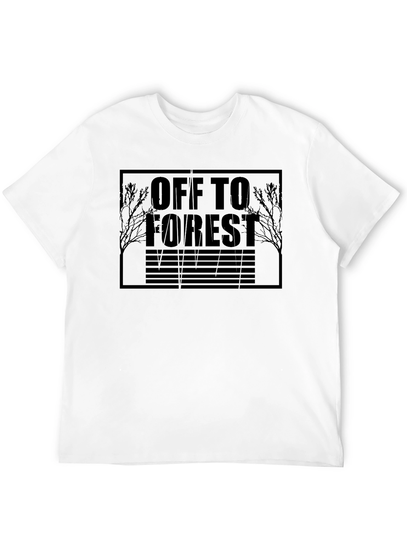 Black Off To Forest Black Graphic T-Shirt view 12