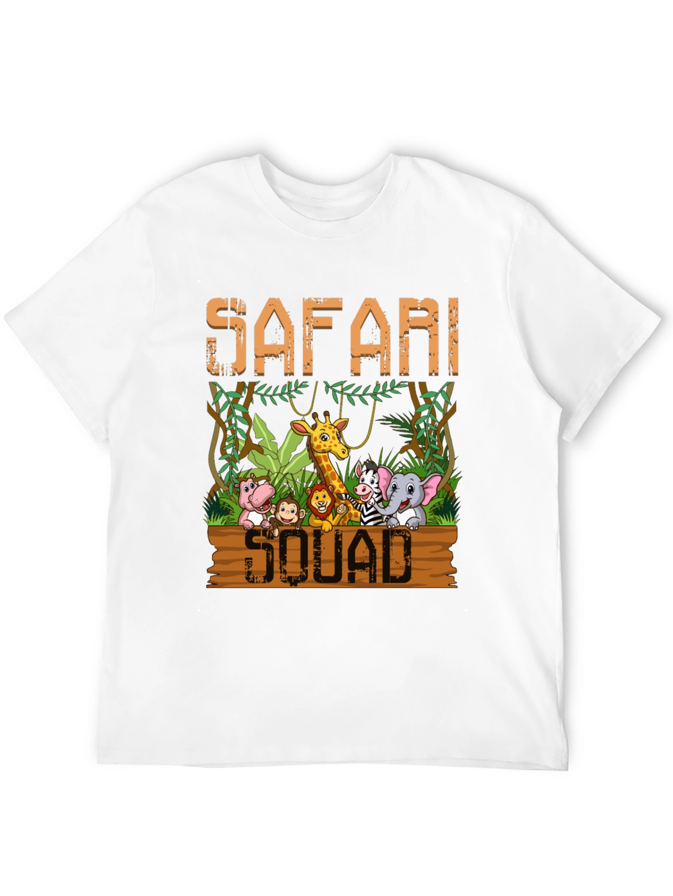 Black Safari Squad T-Shirt - Jungle Animal Cartoon view 12