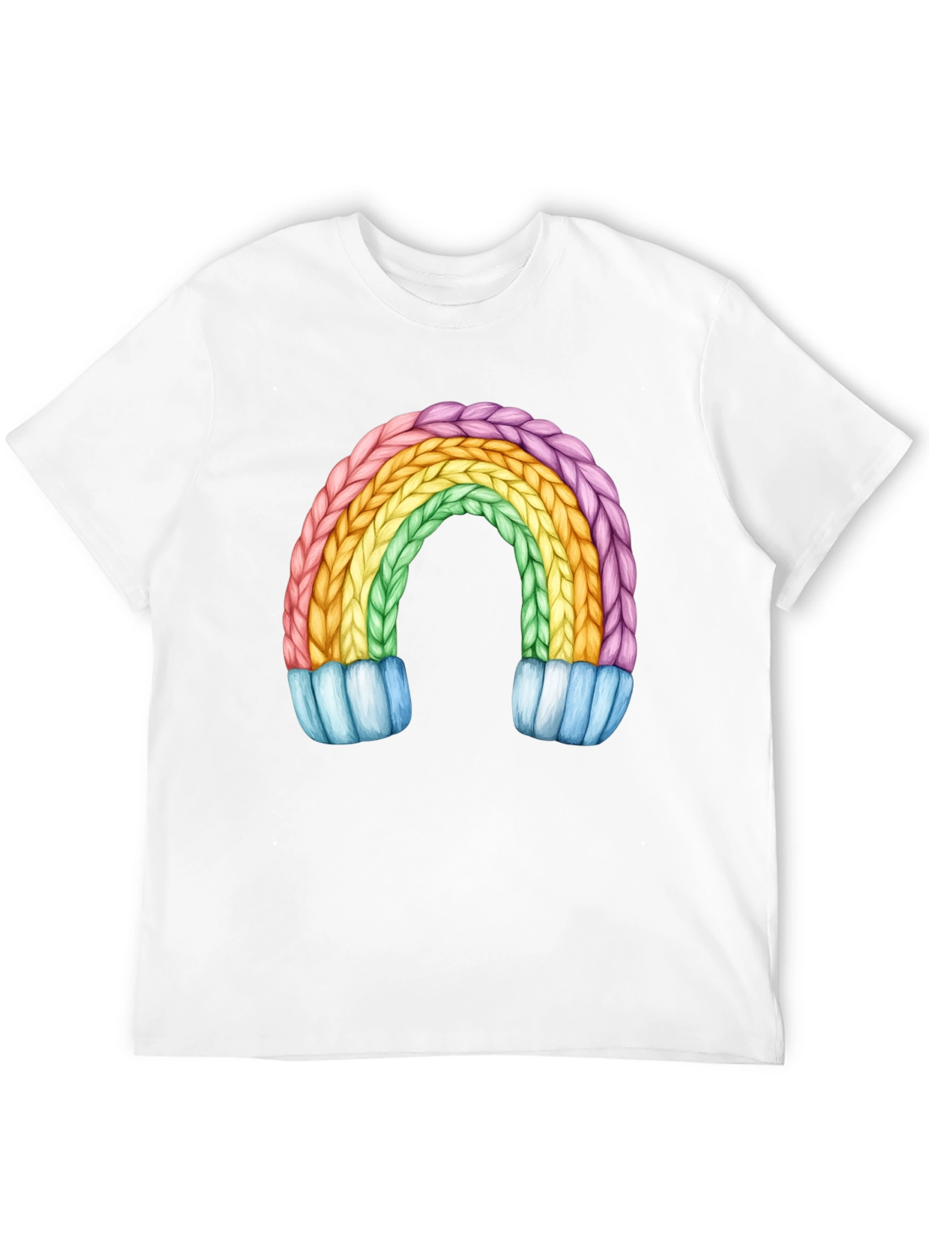 Black Rainbow Knit Design Black T-Shirt view 12