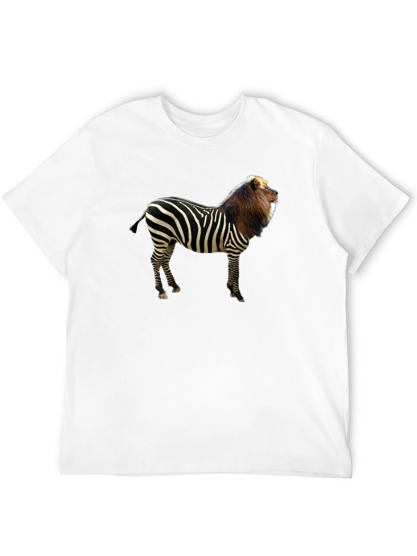 Black Zebra Lion Hybrid Graphic T-Shirt view 12