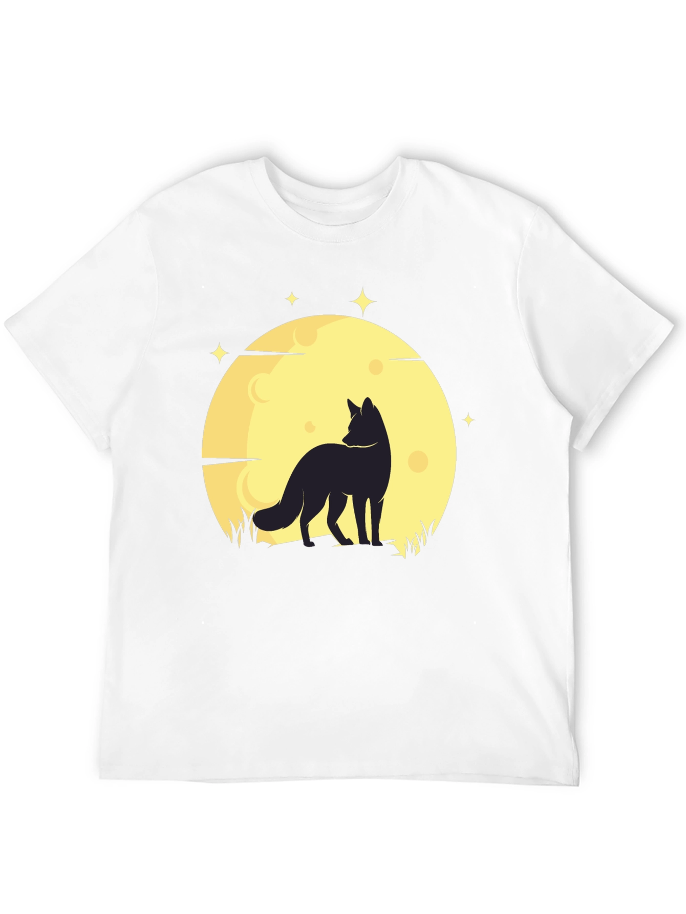 Black Men's Black Fox & Moon Graphic T-Shirt view 12