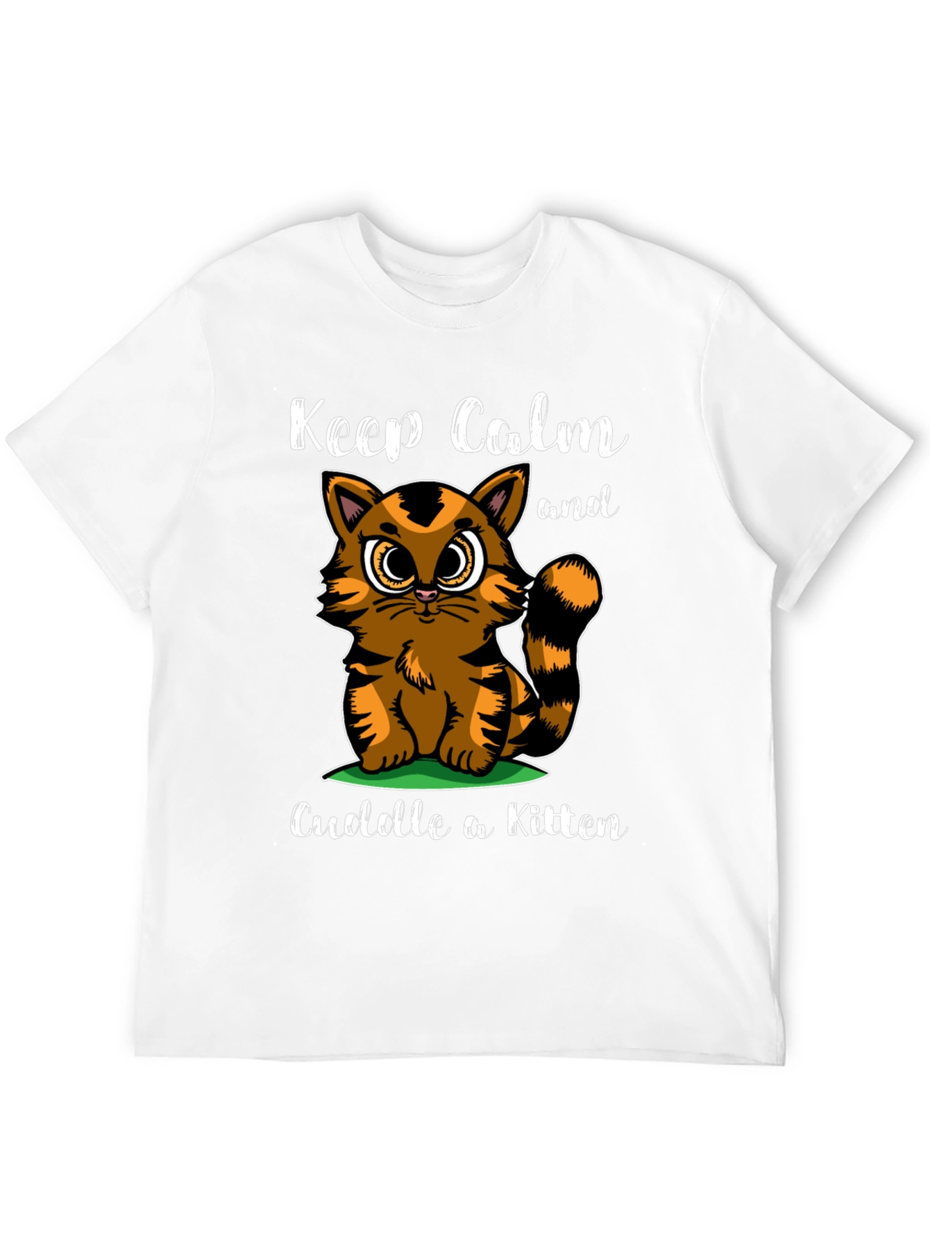 Black Keep Calm Kitten Graphic T-Shirt view 12