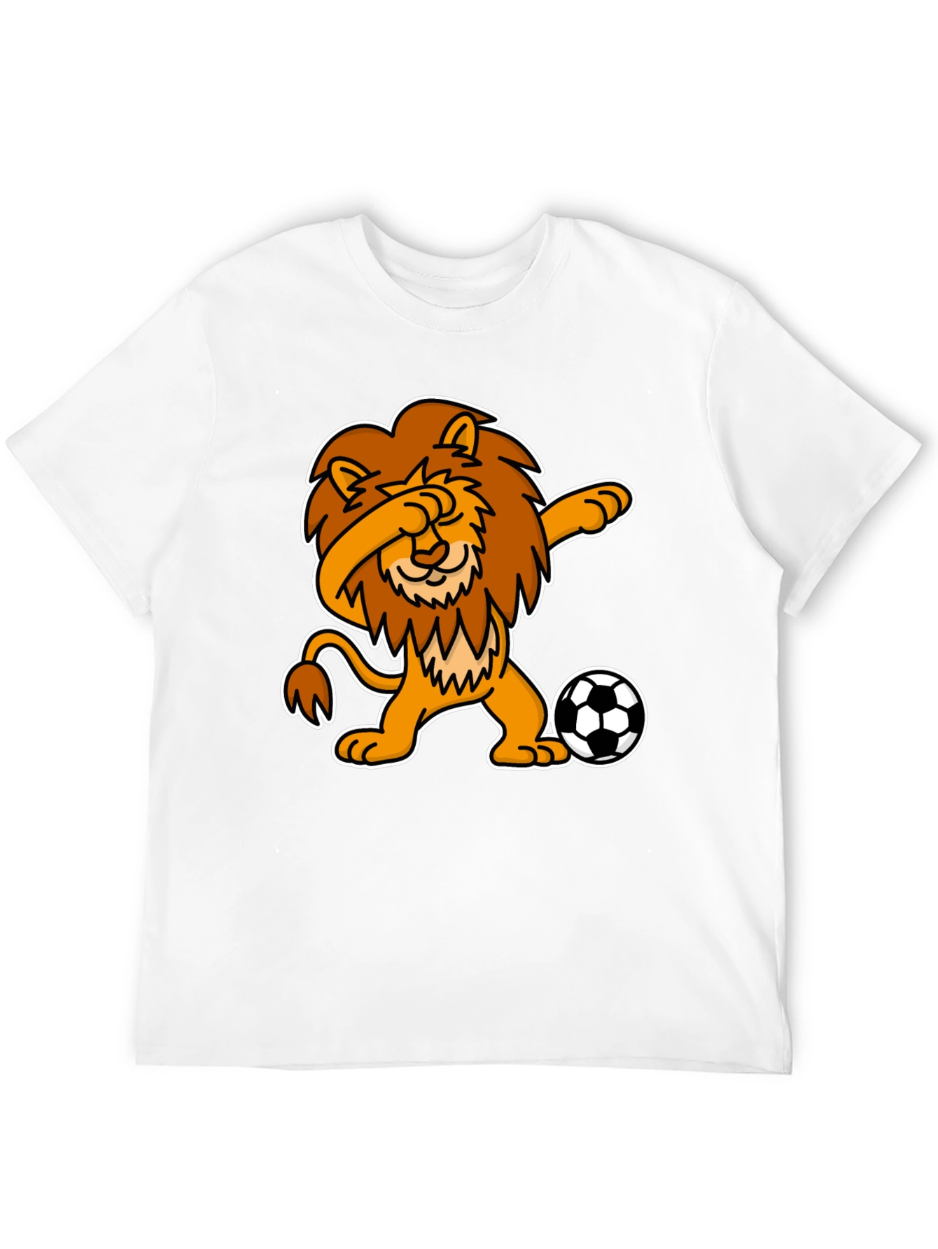 Black Dabbing Lion Soccer T-Shirt - Black view 12