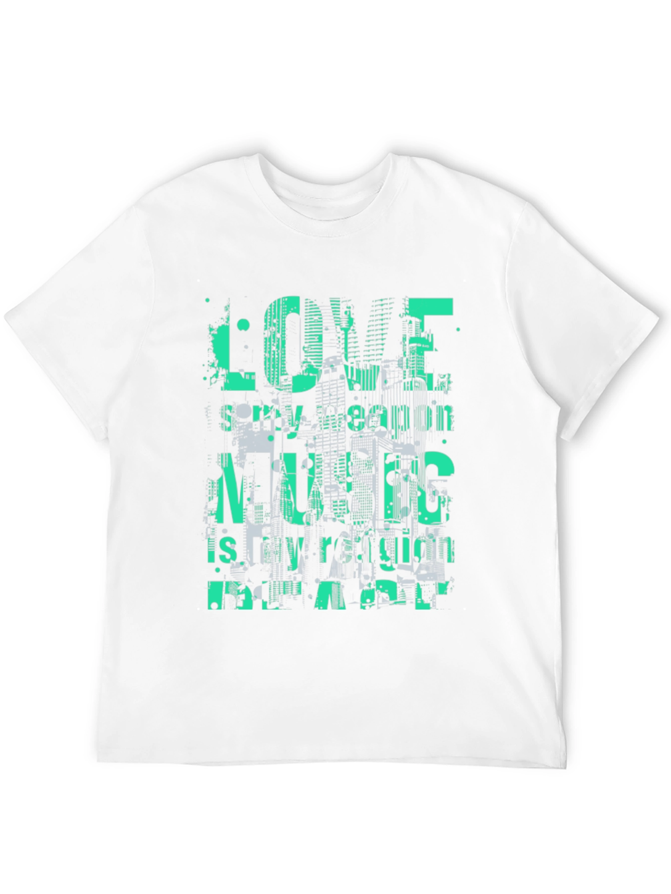 Black Urban Graphic Tee: Love is My Weapon Music is My Religion view 12