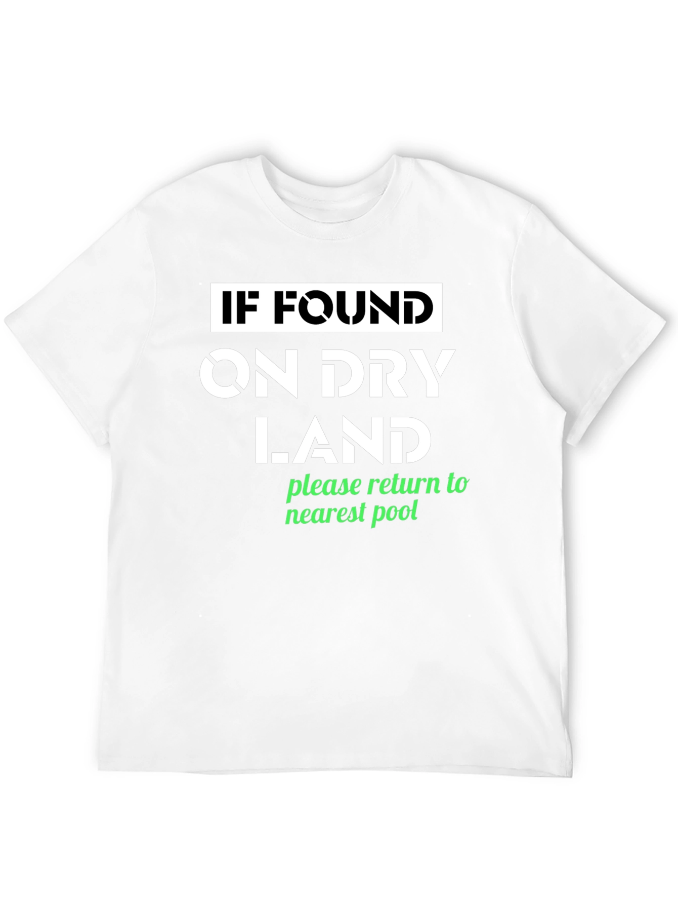 Black Funny Dry Land Pool T-Shirt view 12