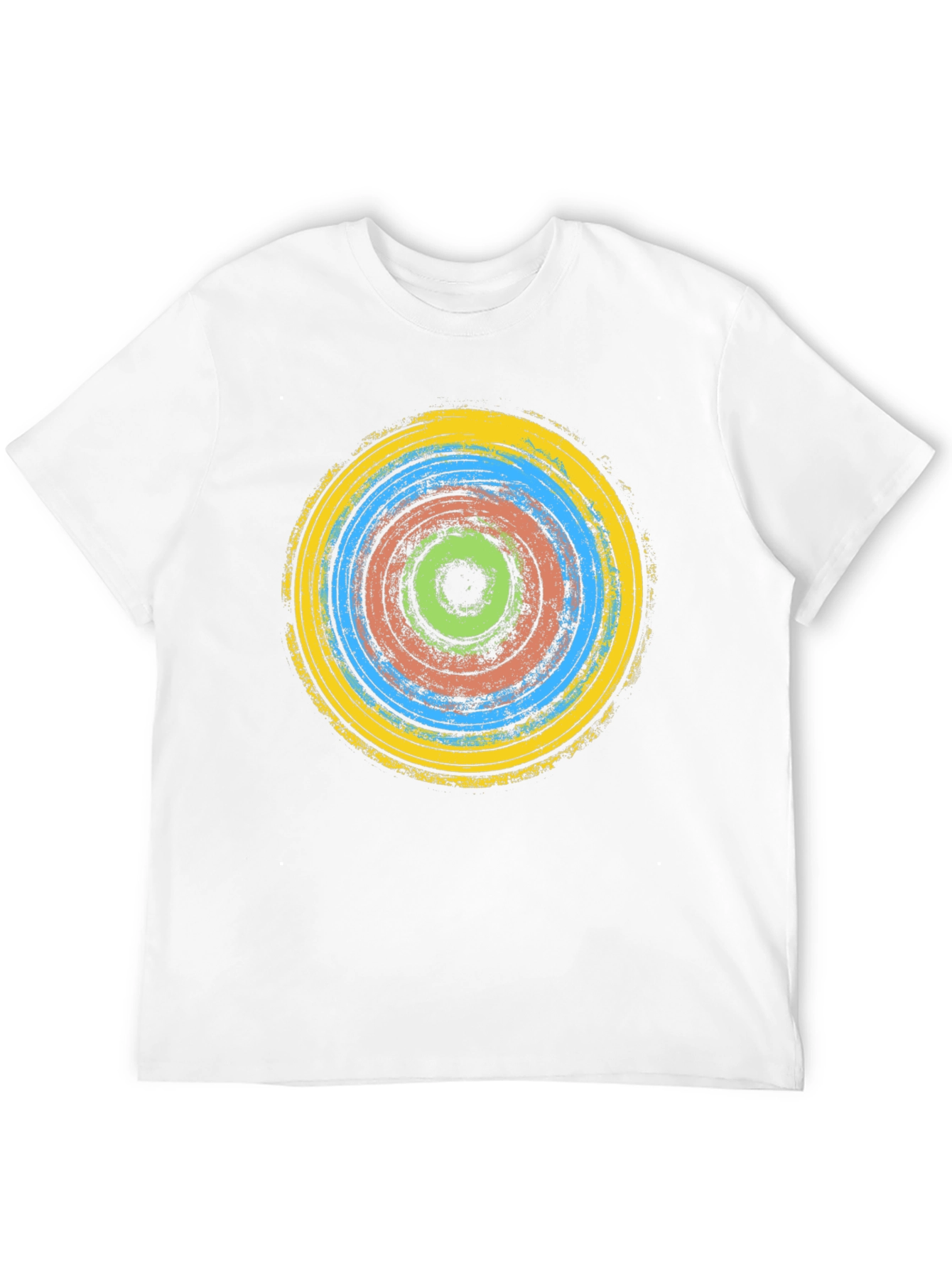 Black Abstract Rings Graphic Tee - Black Cotton T-Shirt view 12