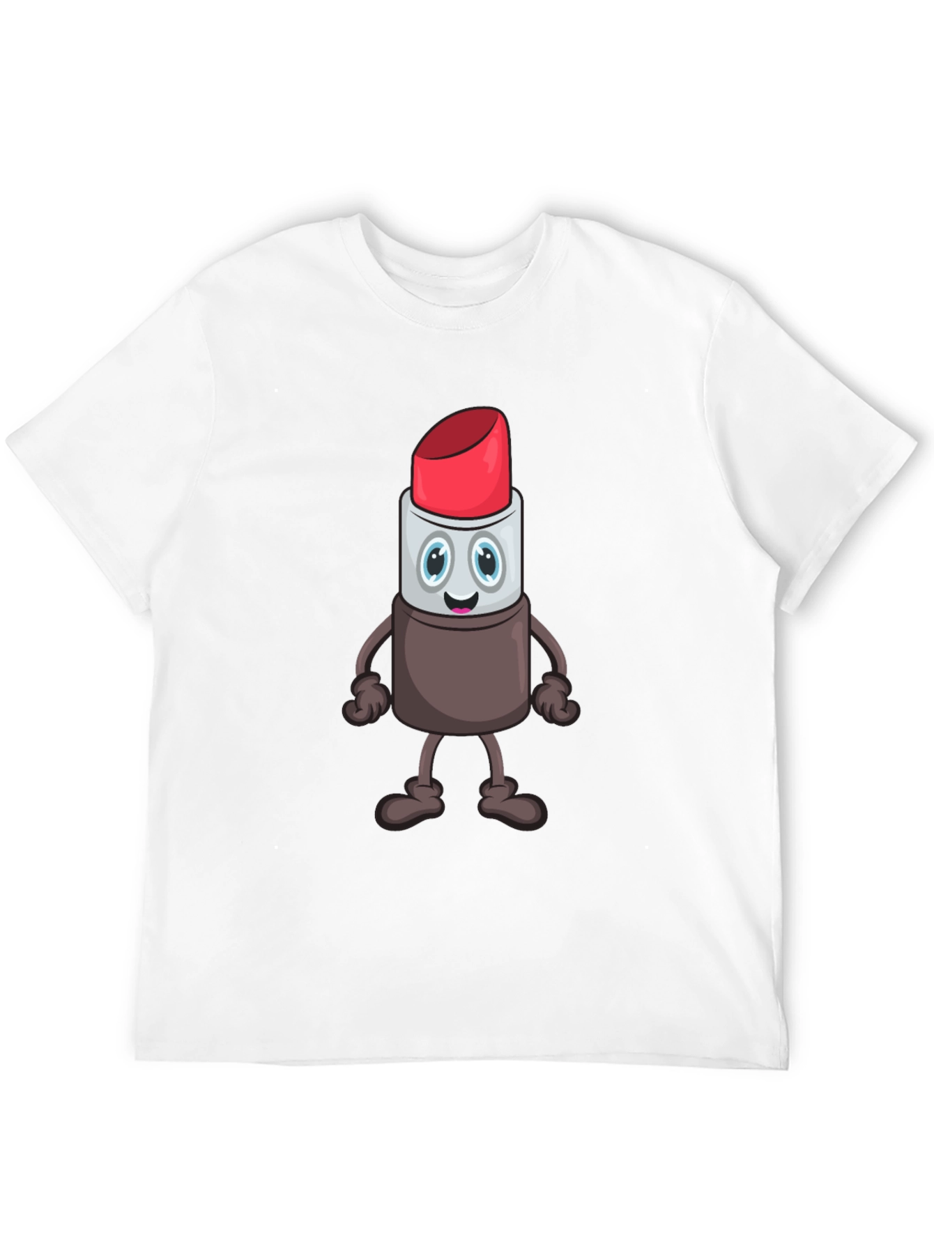 Black Cartoon Lipstick Graphic Tee - Unisex Black T-Shirt view 12