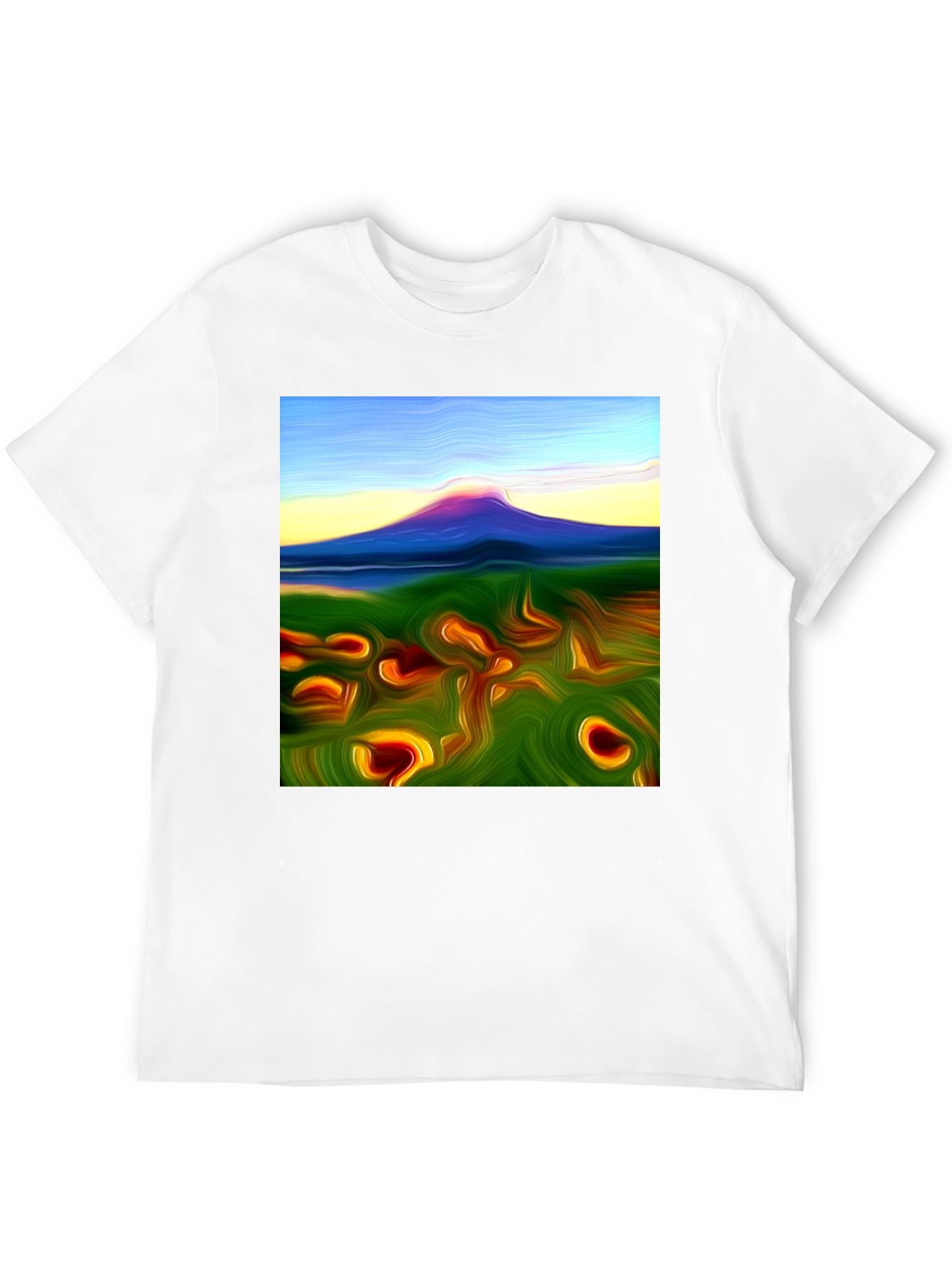 Black Abstract Mountain Graphic Tee - Artistic Style view 12
