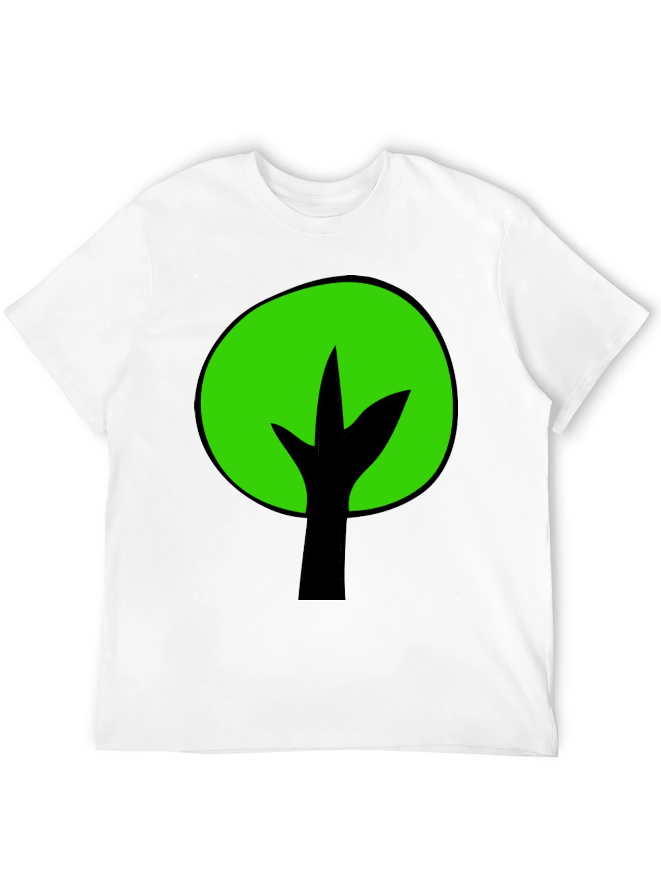 Black Green Tree Graphic Tee - Black Cotton Blend view 12