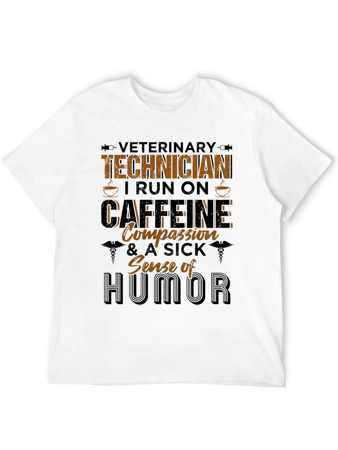 Black Veterinary Technician Caffeine & Humor T-Shirt view 12