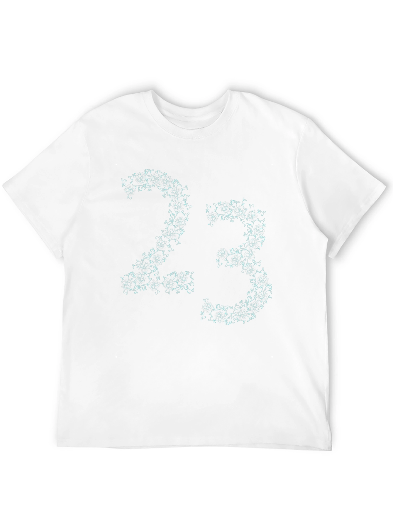 Black Floral 23 Graphic Black T-Shirt view 12