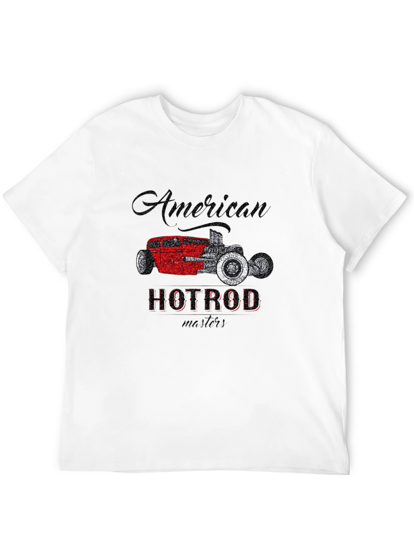 Black American Hot Rod Graphic Tee - Vintage Car Design view 12