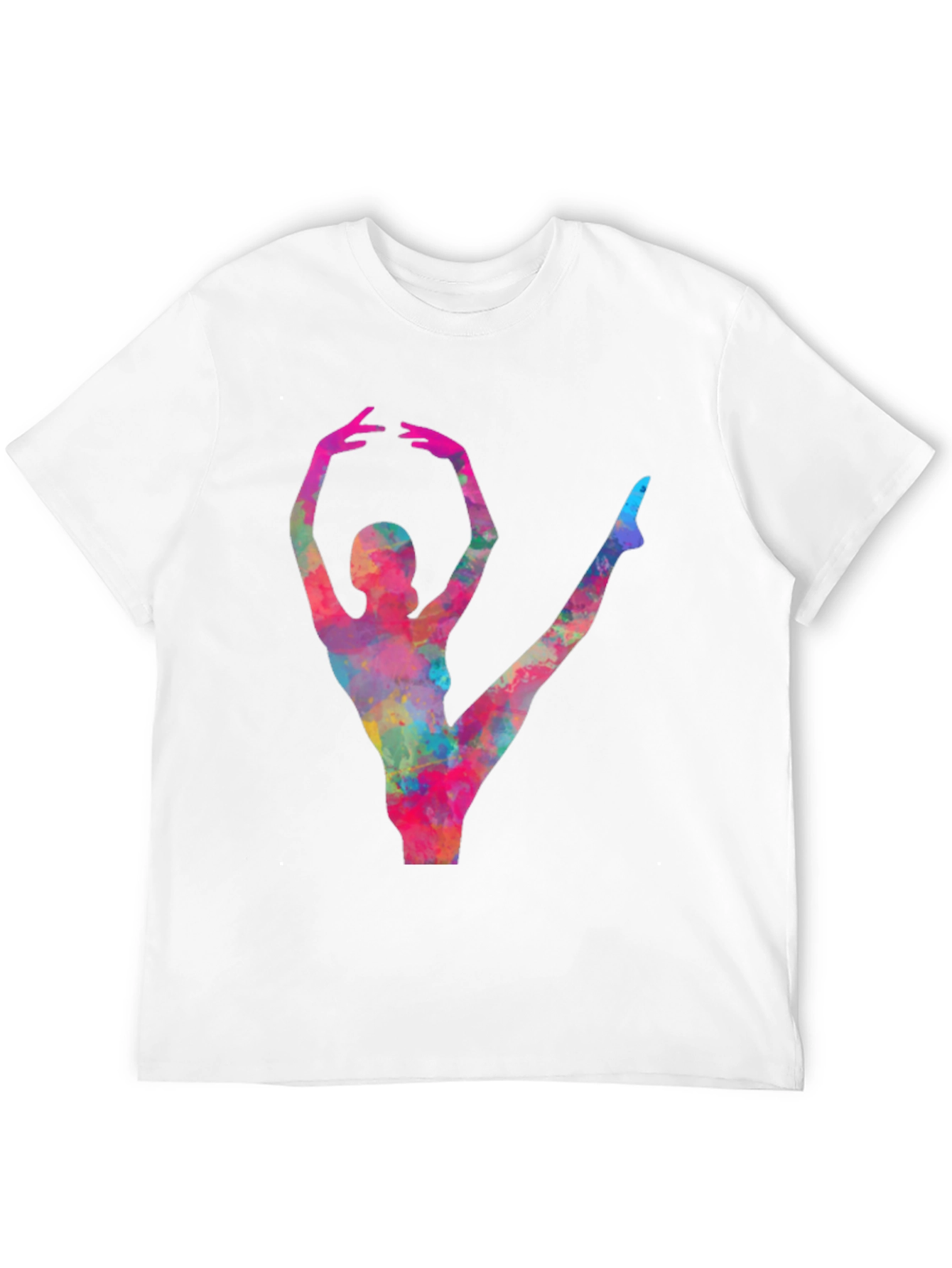 Black Watercolor Ballerina Black T-Shirt view 12