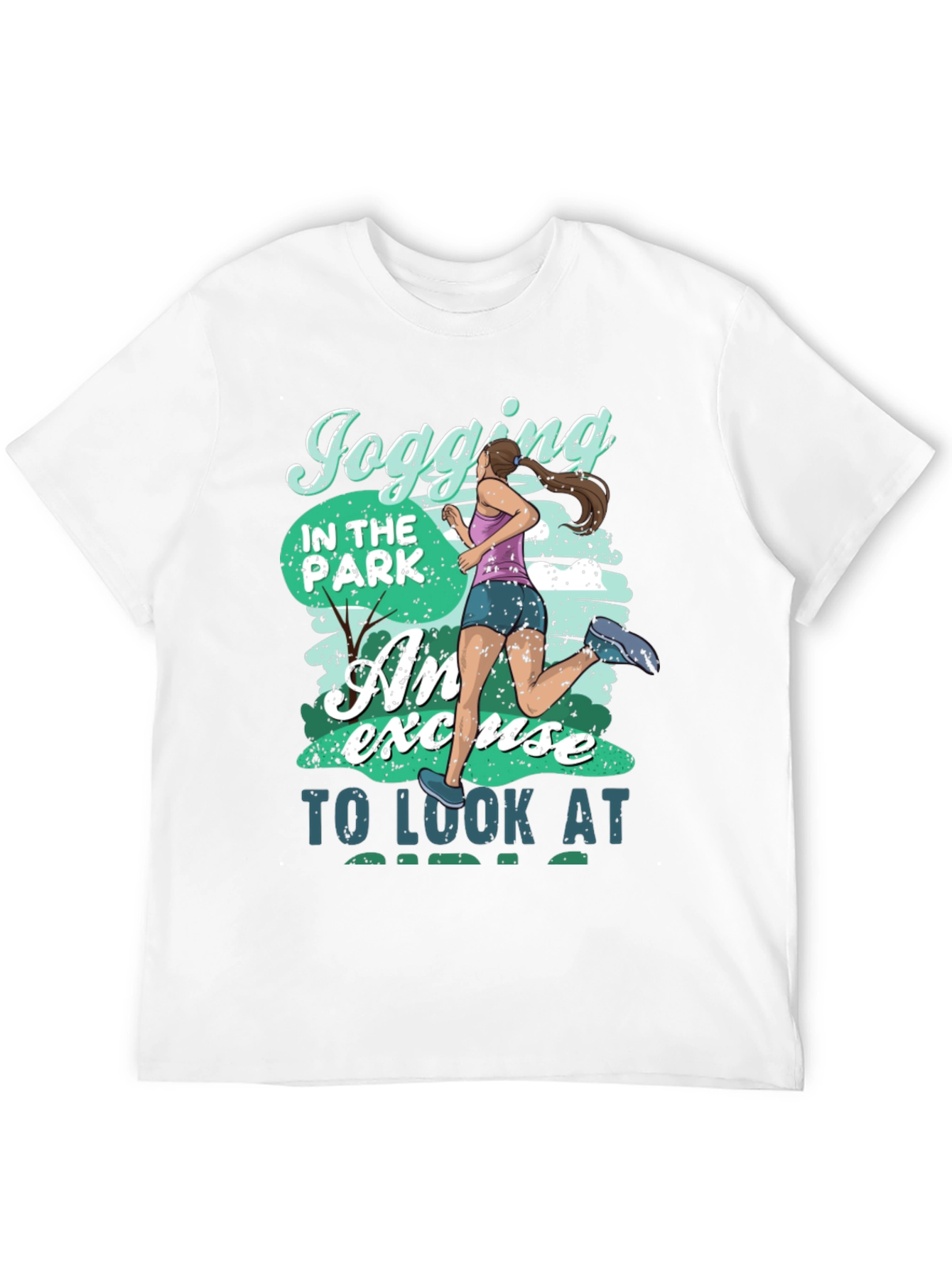 Black Jogging in the Park Funny T-Shirt view 12