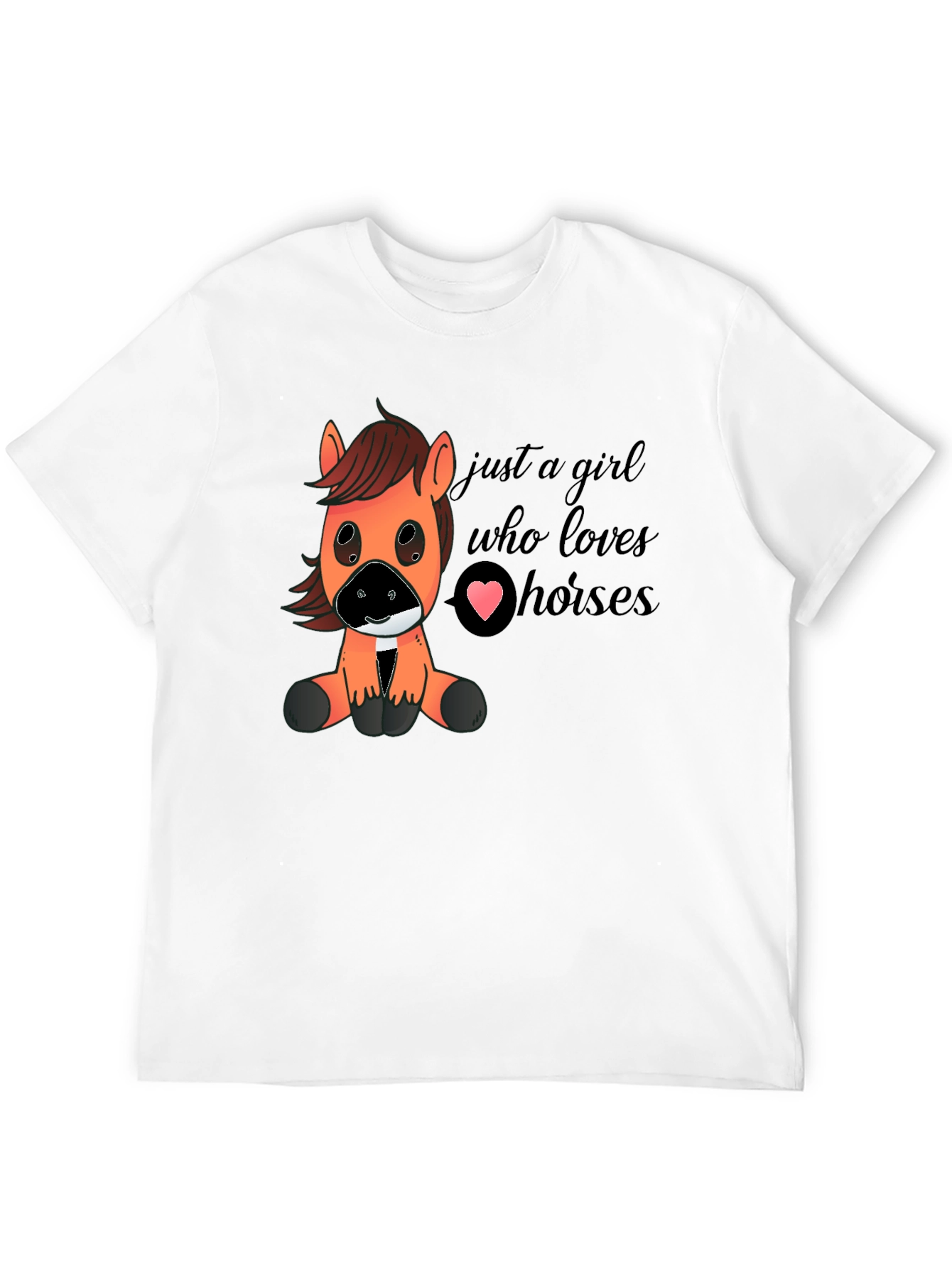 Black Cute Horse Lover T-Shirt - Just A Girl Who Loves Horses view 12