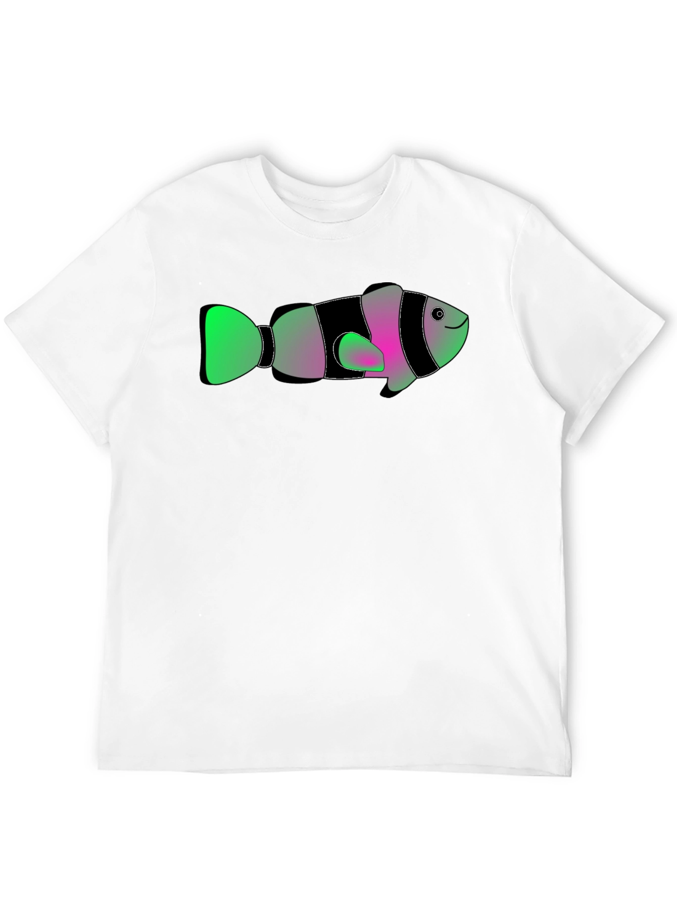 Black Funky Fish Graphic Tee - Soft Black Cotton T-Shirt view 12