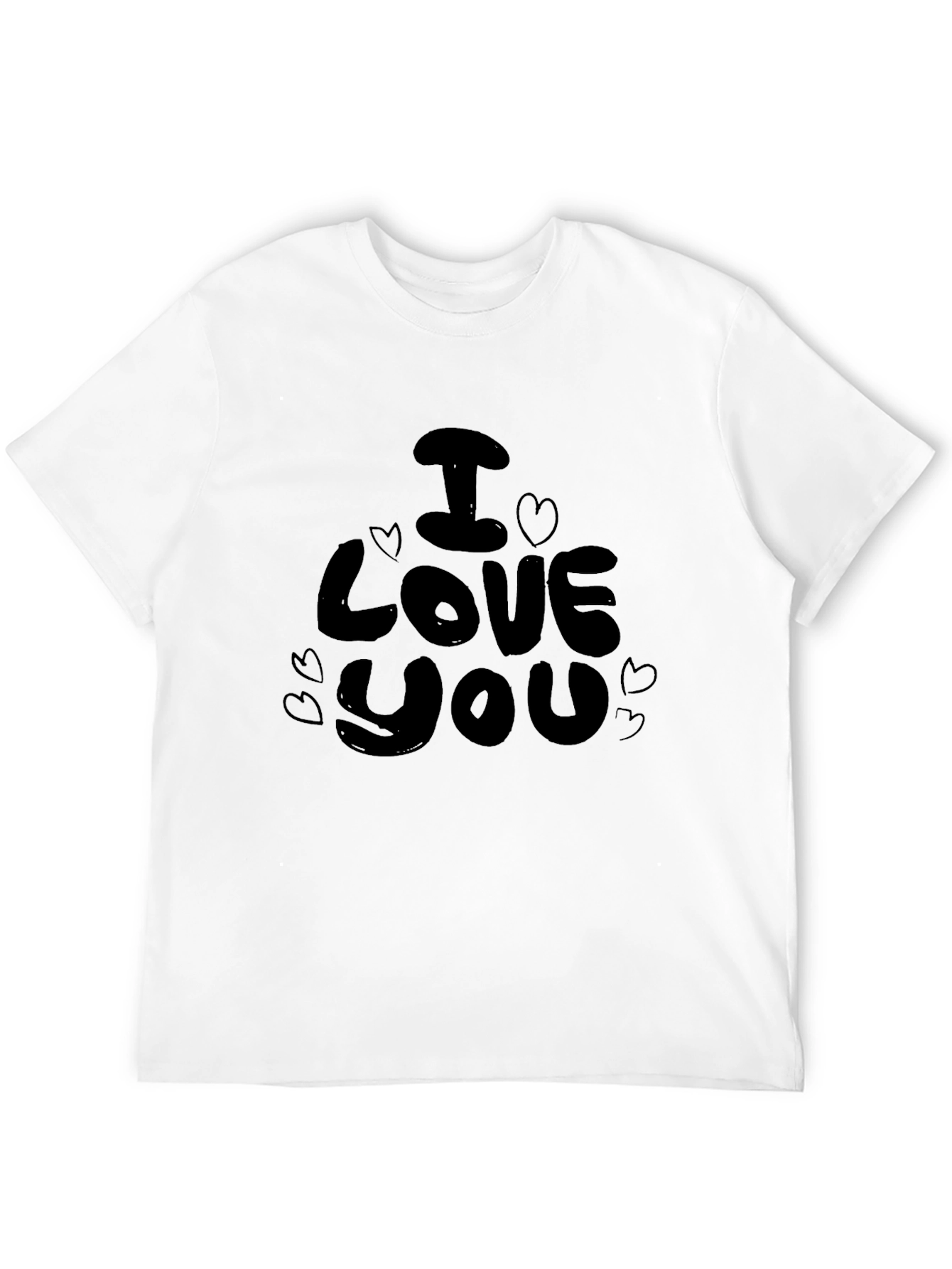 Black I Love You Graphic Black T-Shirt view 12