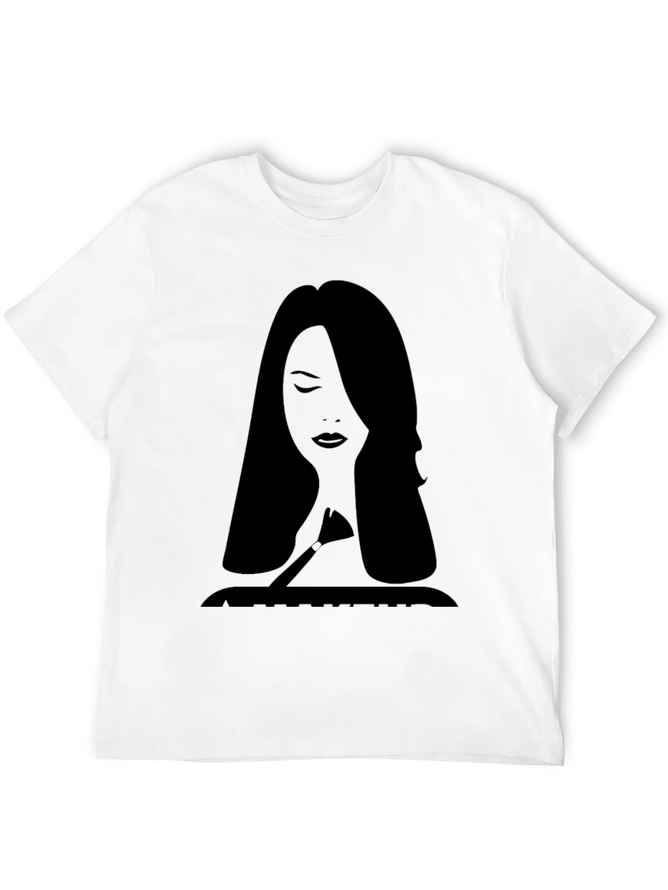 Black Makeup Artist Silhouette Tee - Stylish Graphic T-Shirt view 12