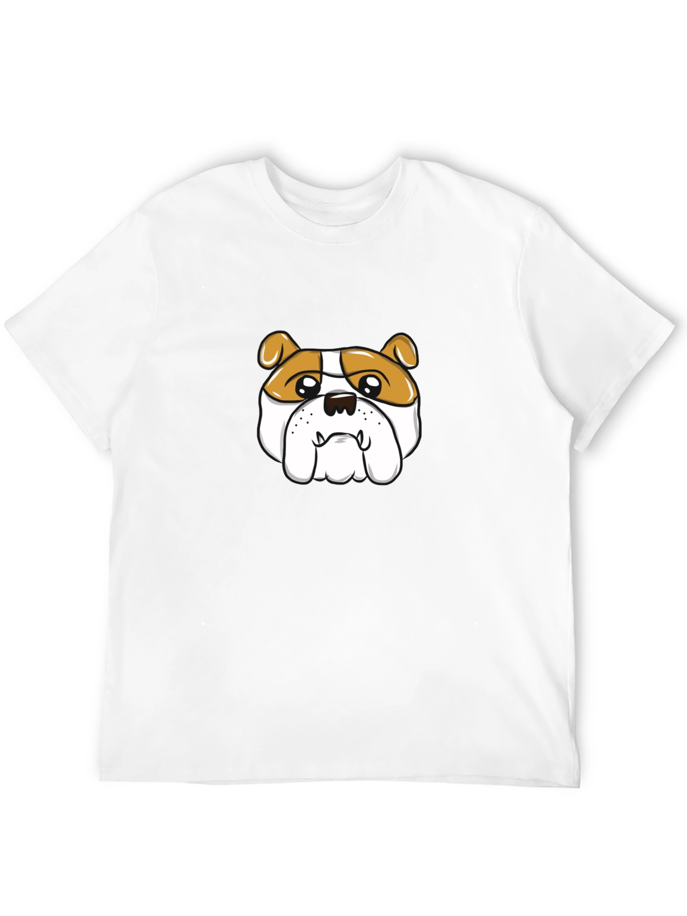Black Bulldog Cartoon Graphic Tee - Black Cotton T-Shirt view 12