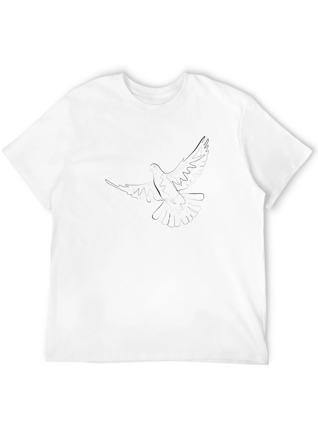 Black Minimalist Dove Graphic T-Shirt - Soft Black Cotton view 12