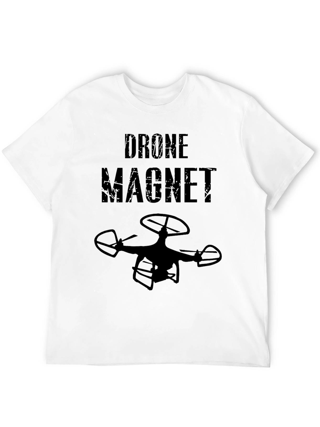 Black Drone Magnet Funny Graphic Tee view 12