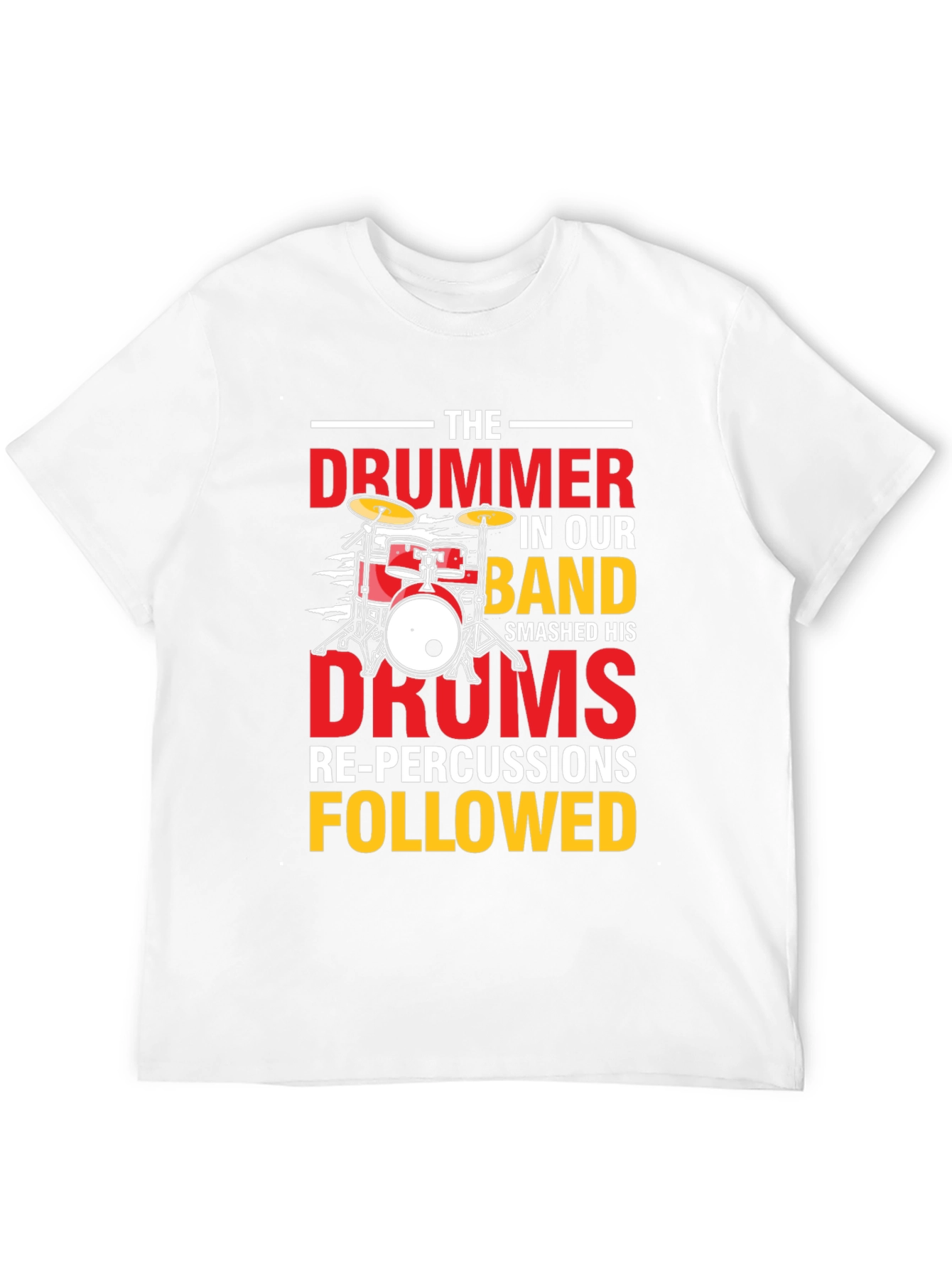 Black Drummer T-Shirt - Funny Band Re-Percussions Tee view 12