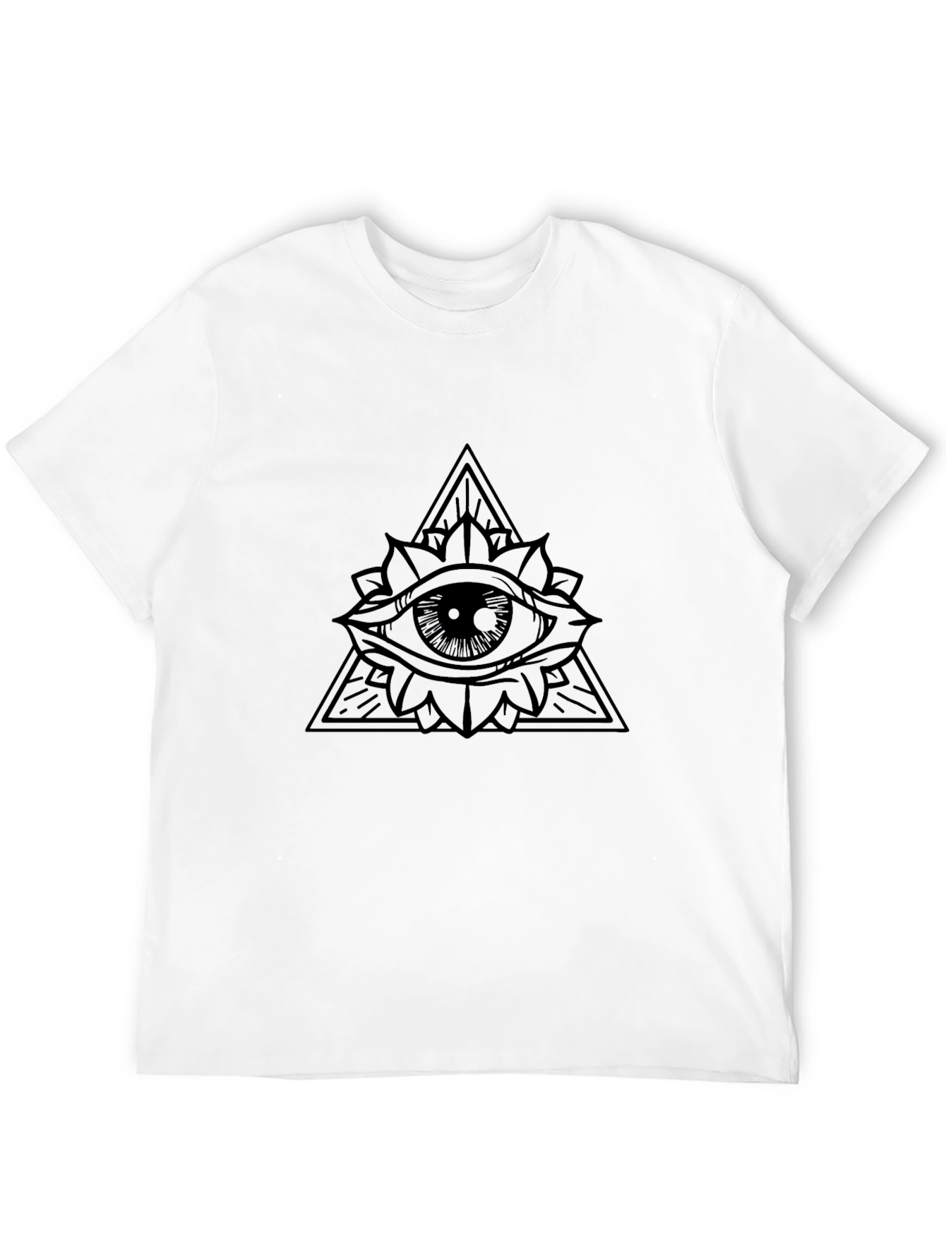 Black All Seeing Eye Graphic Tee - Black Cotton T-Shirt view 12