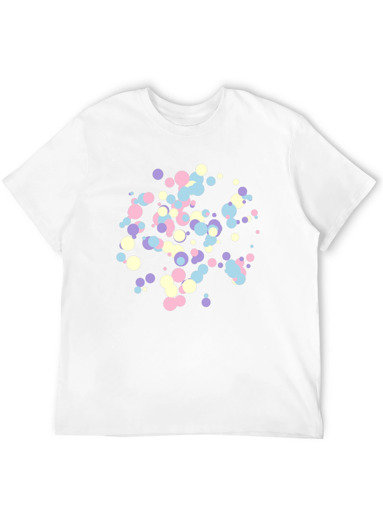 Black Colorful Dots Graphic Print Men's Black T-Shirt view 12