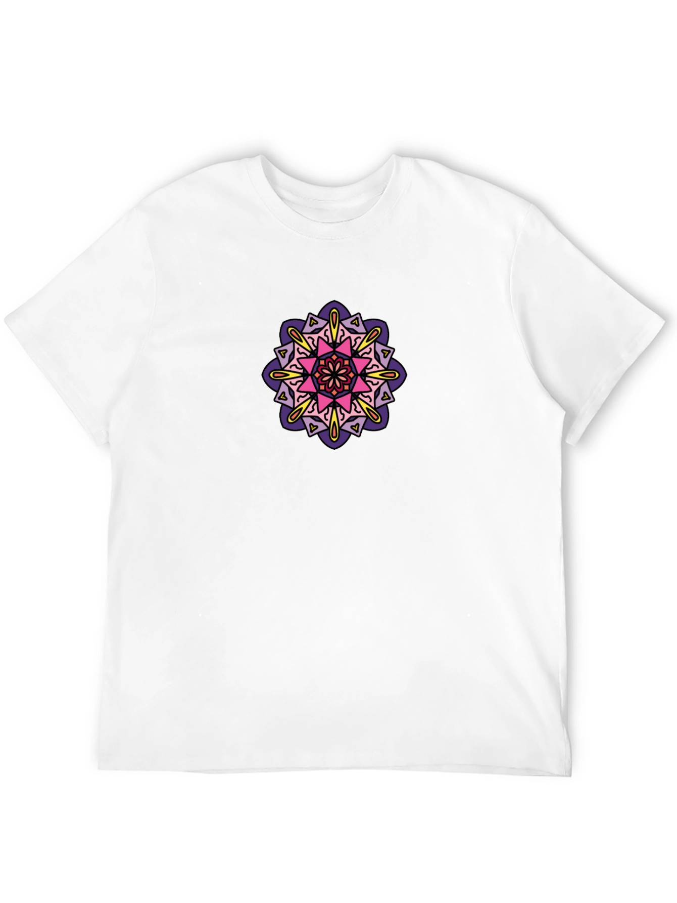 Black Black Tee with Colorful Mandala Design view 12