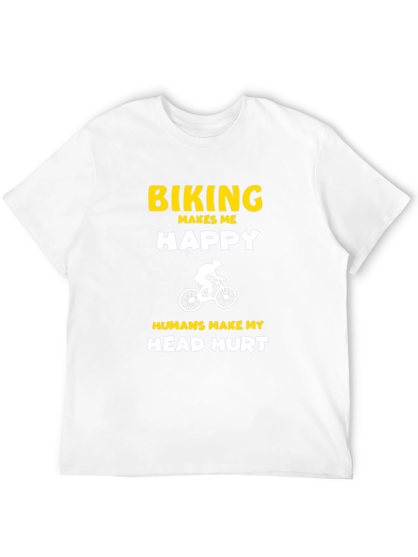 Black Biking Makes Me Happy Graphic Tee - Cycling Enthusiast T-Shirt view 12