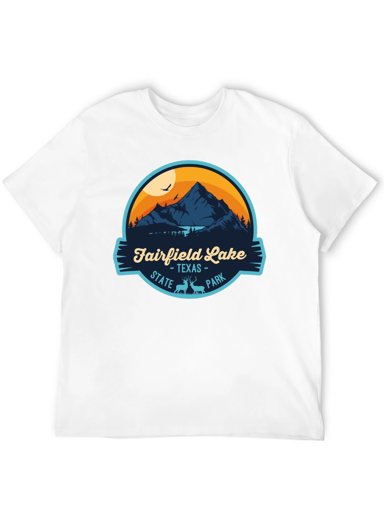 Black Fairfield Lake State Park Graphic T-Shirt view 12