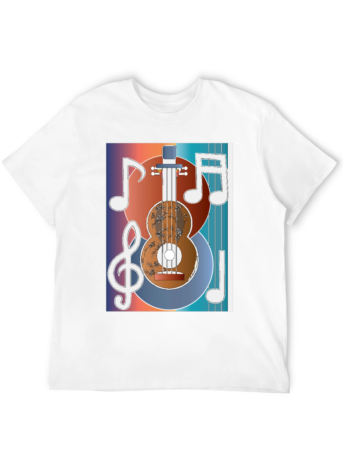 Black Guitar Music Graphic T-Shirt - Artistic Musician Tee view 12