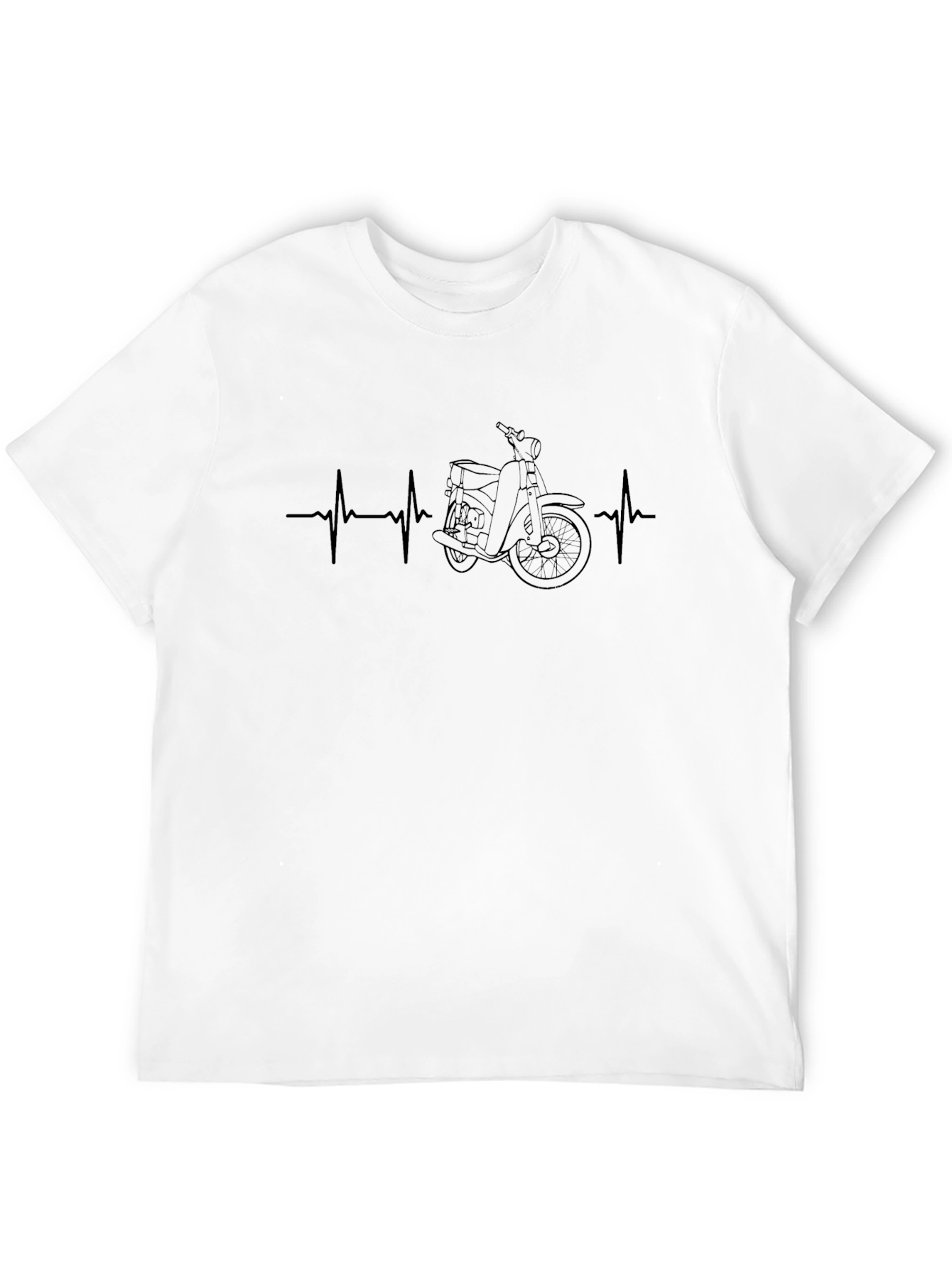 Black Motorcycle Heartbeat Graphic T-Shirt view 12