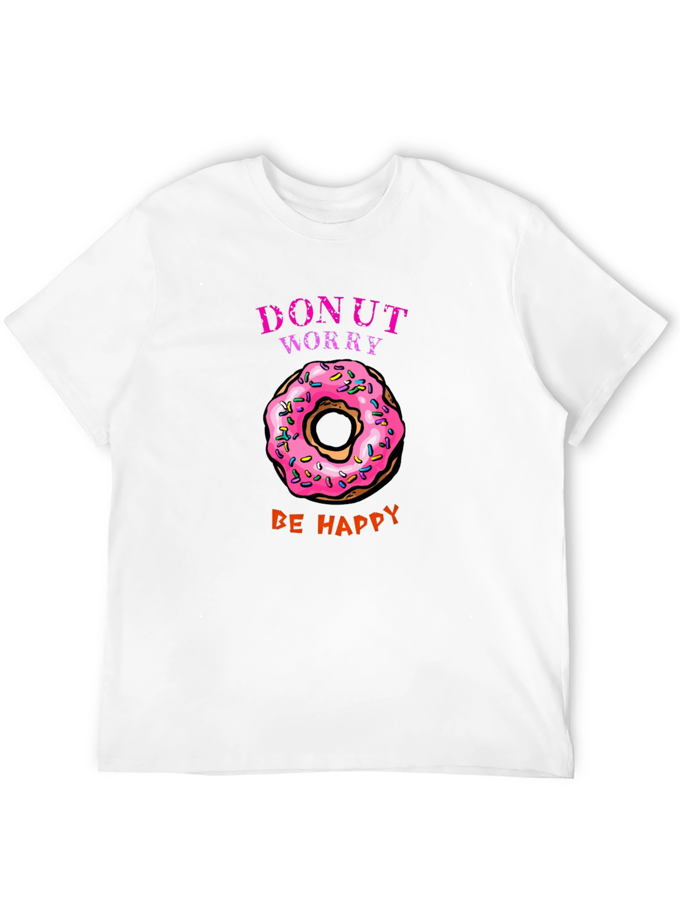 Black Donut Worry Be Happy Graphic Tee view 12