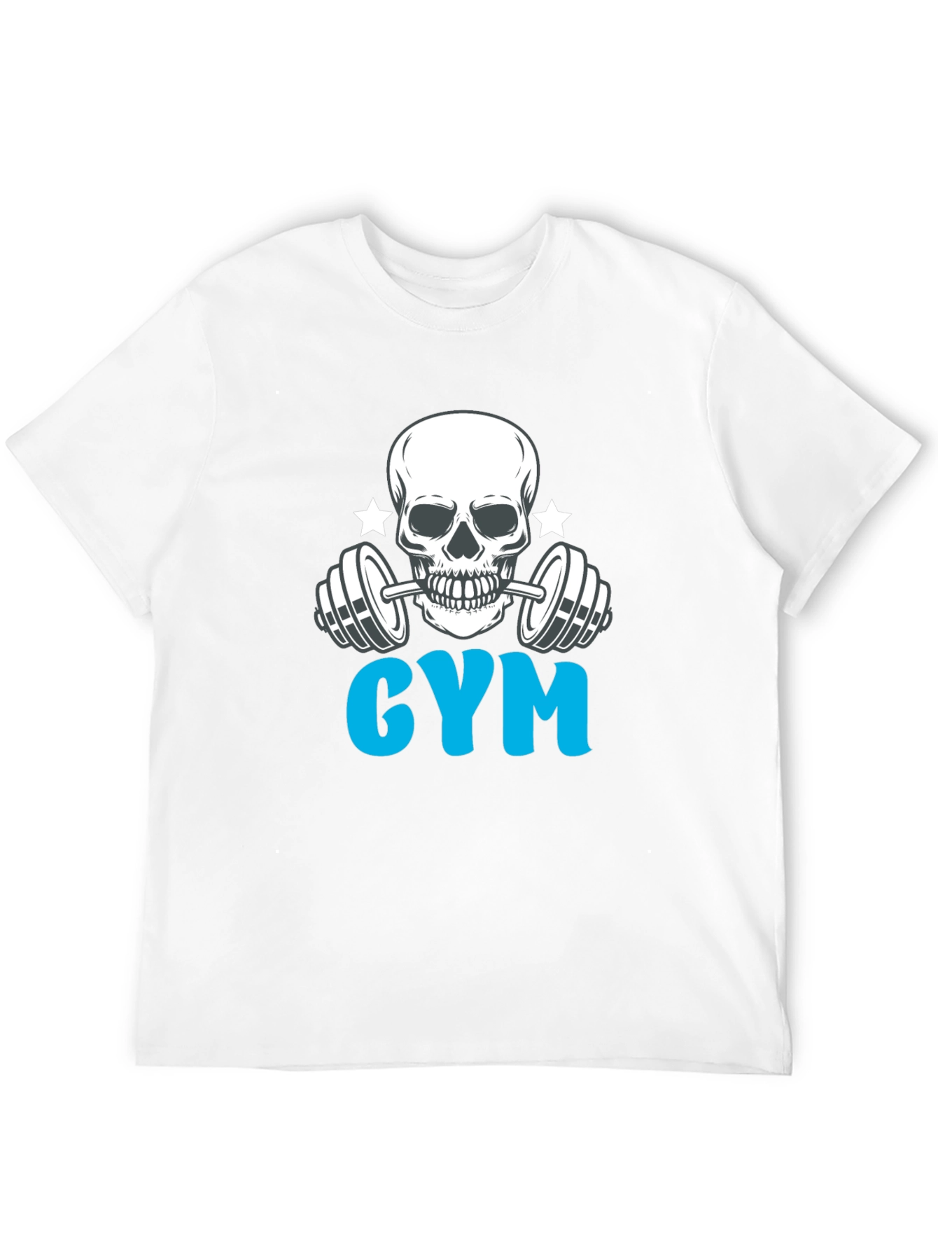 Black Gym Skull Graphic Black T-Shirt view 12