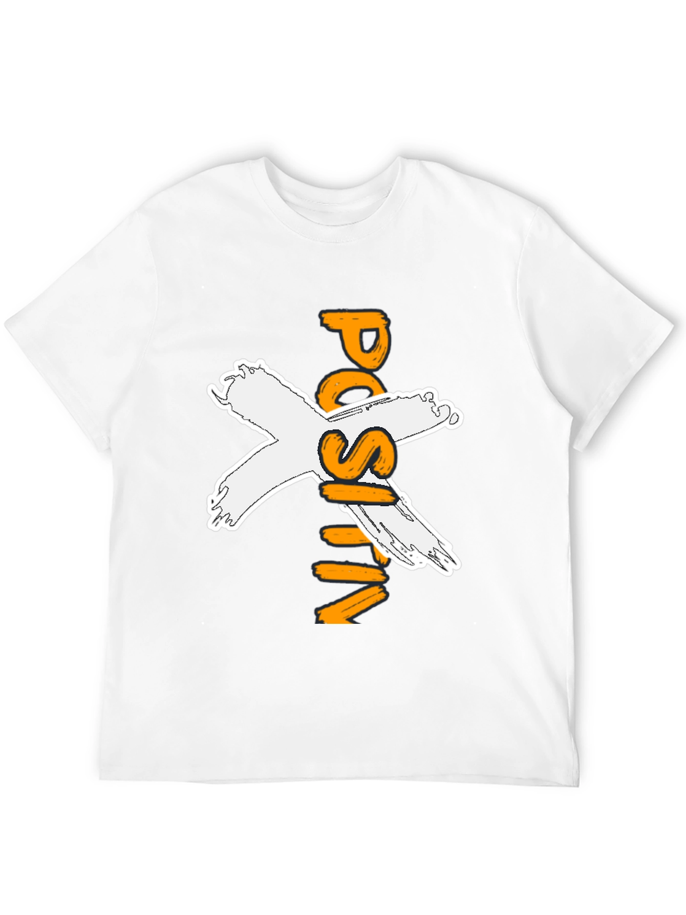 Black Positive Graphic Tee - Black Crew Neck T-Shirt view 12