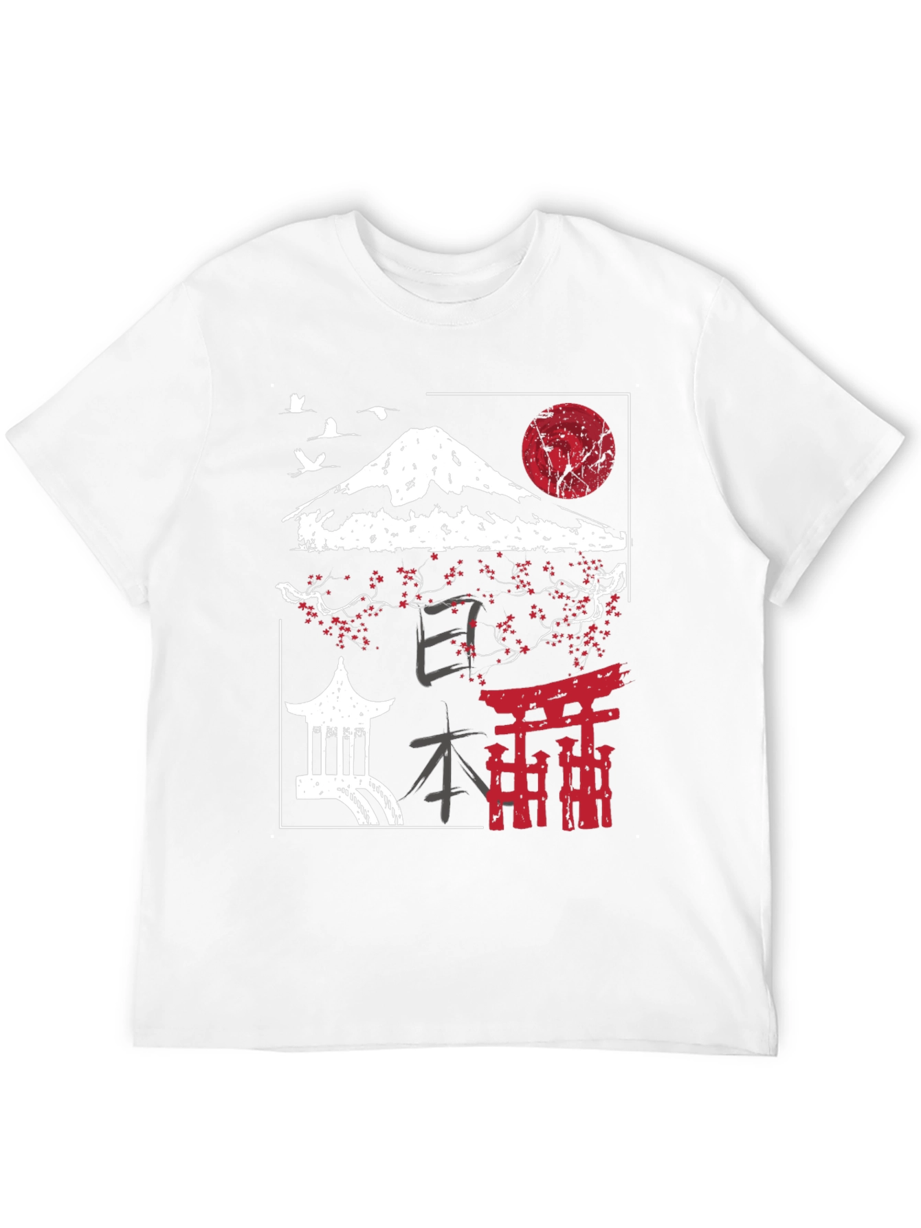 Black Japanese Landscape Graphic Tee view 12