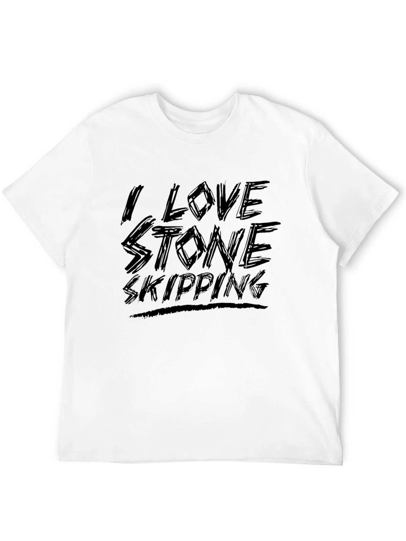 Black I Love Stone Skipping Black Graphic Tee view 12