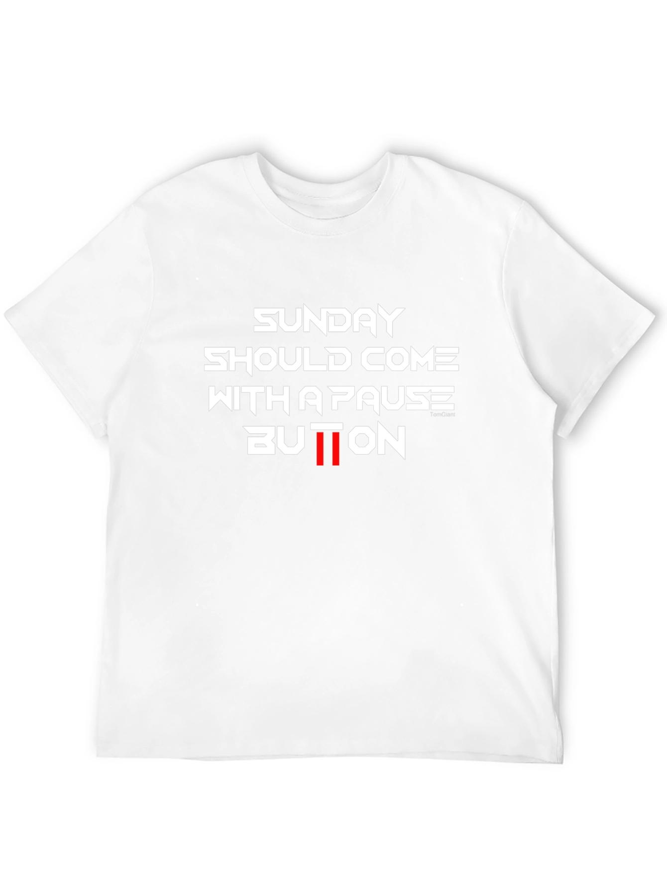 Black Funny 'Pause Button' Sunday T-Shirt view 12