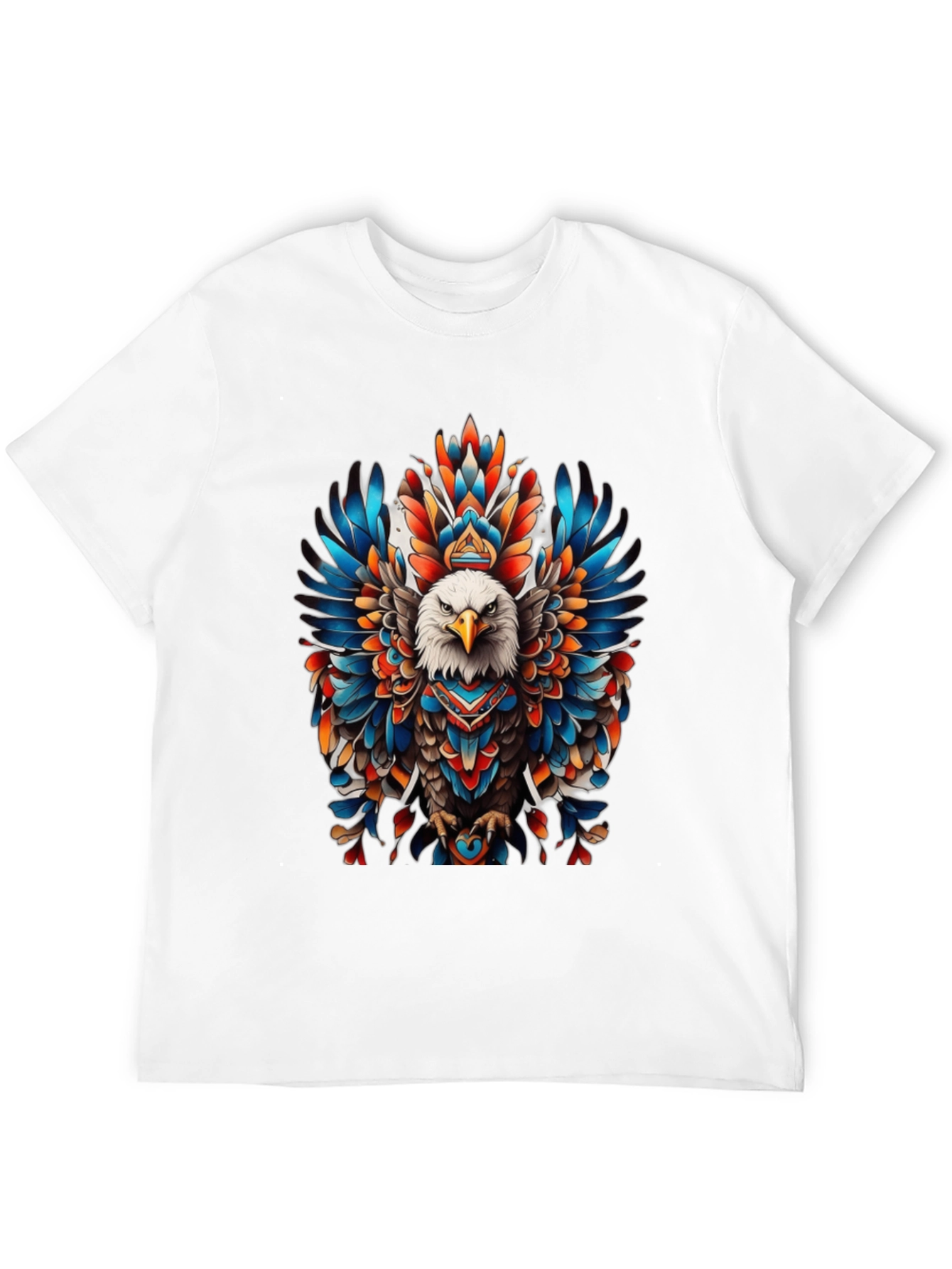 Black Eagle Feather Graphic Tee - Bold Tribal Design view 12