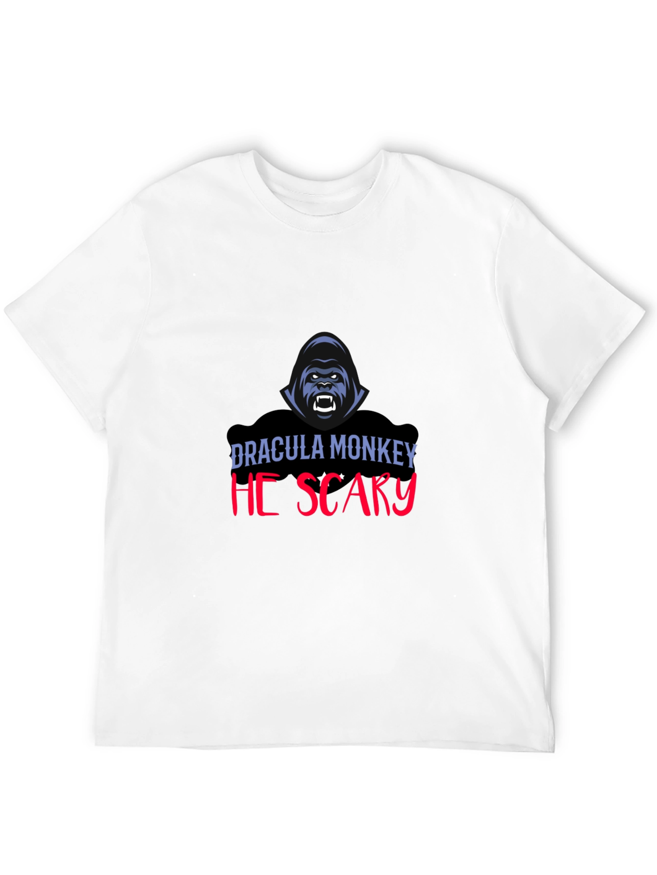 Black Dracula Monkey He Scary Graphic T-Shirt view 12
