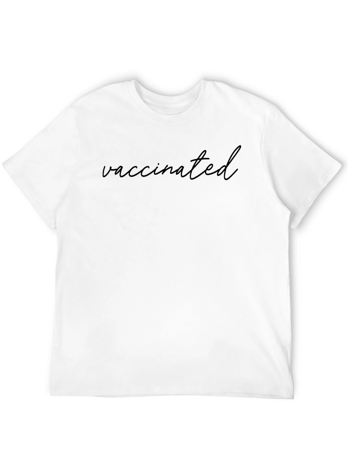 Black Vaccinated Black T-Shirt Crew Neck Short Sleeve view 12