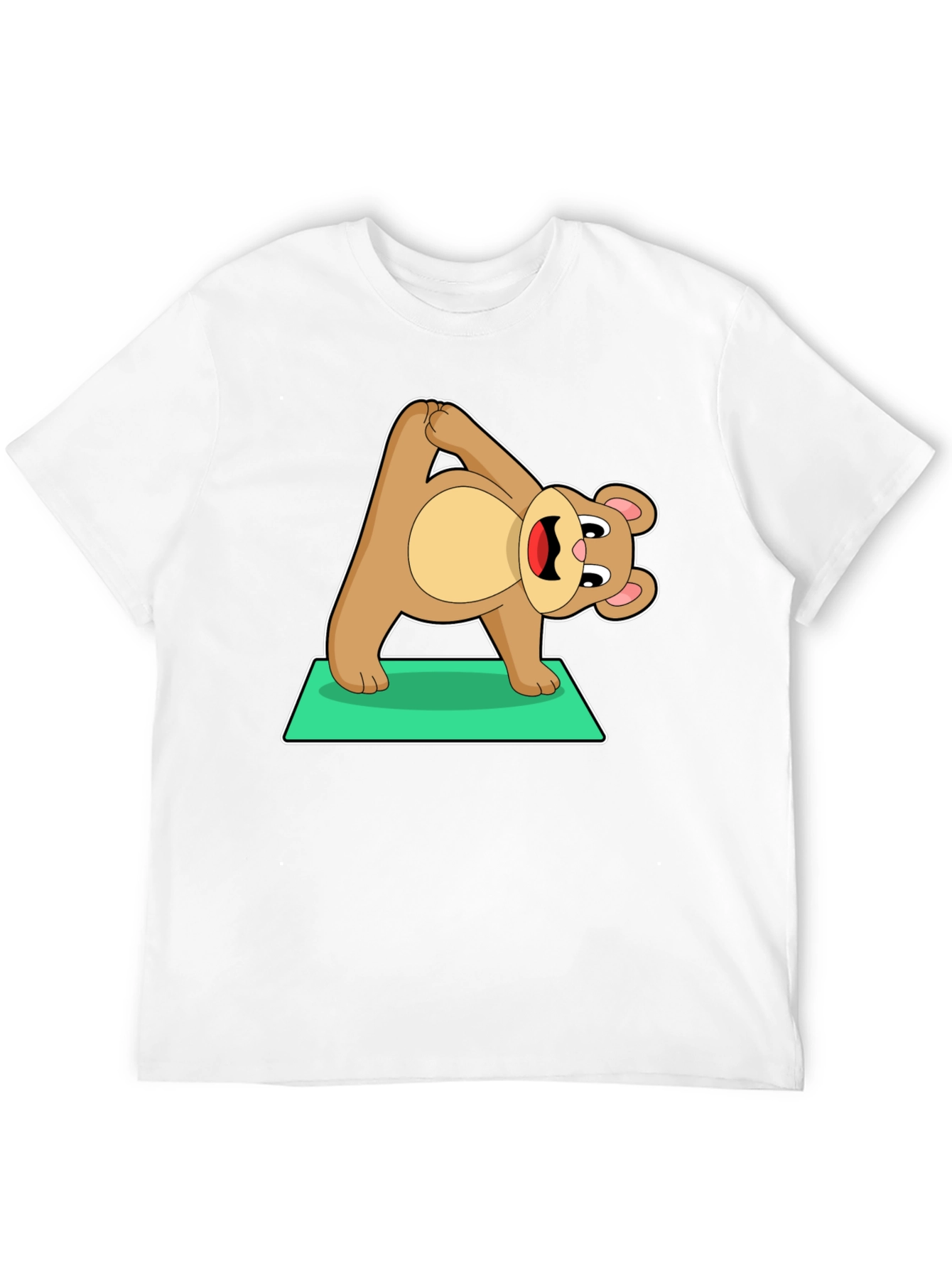 Black Yoga Bear Graphic Tee - Cute Exercise Cartoon Shirt view 12